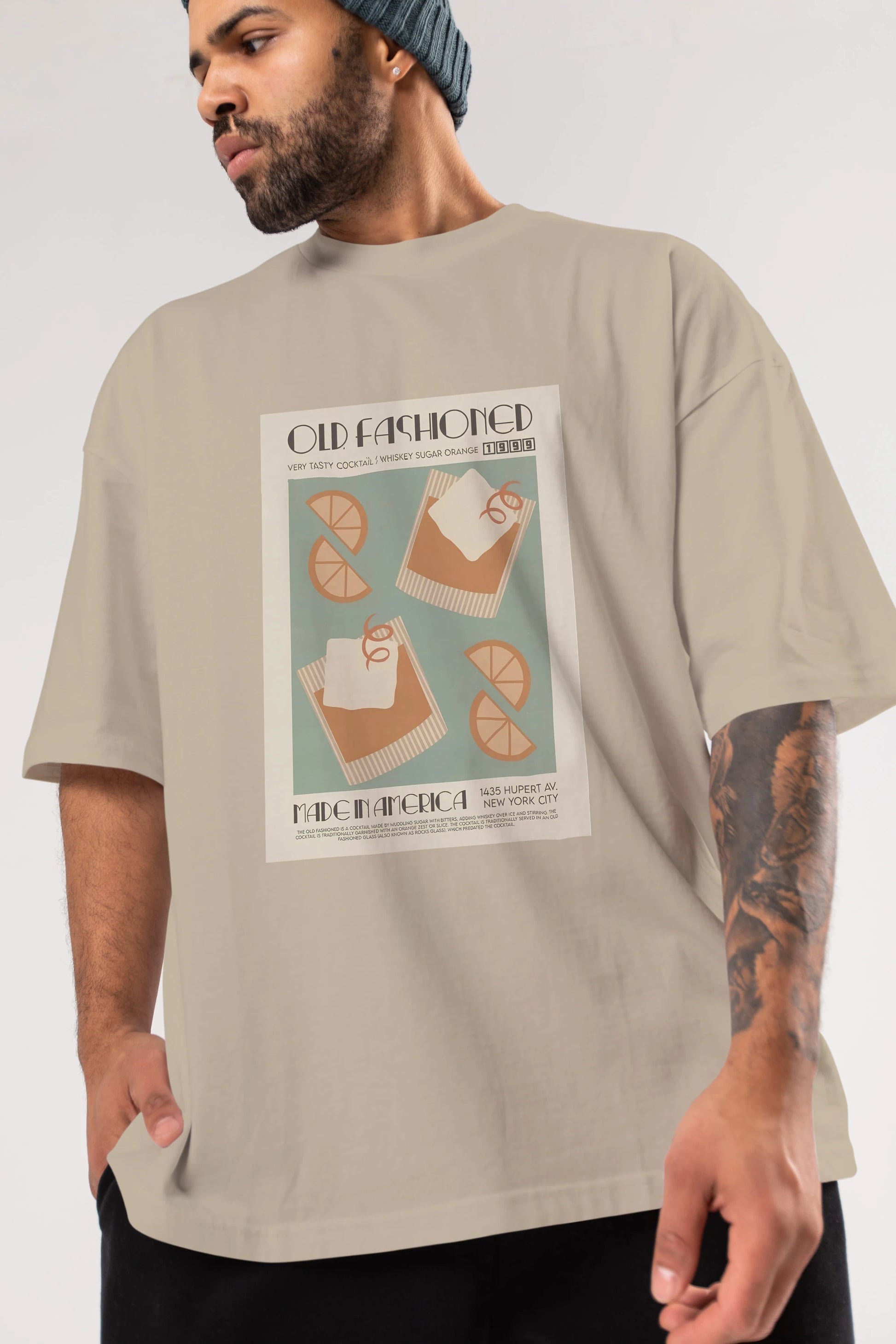 Old Fashioned 2 Ön Baskılı Oversize t-shirt Erkek Kadın Unisex %100 Pamuk Bisiklet Yaka tişort