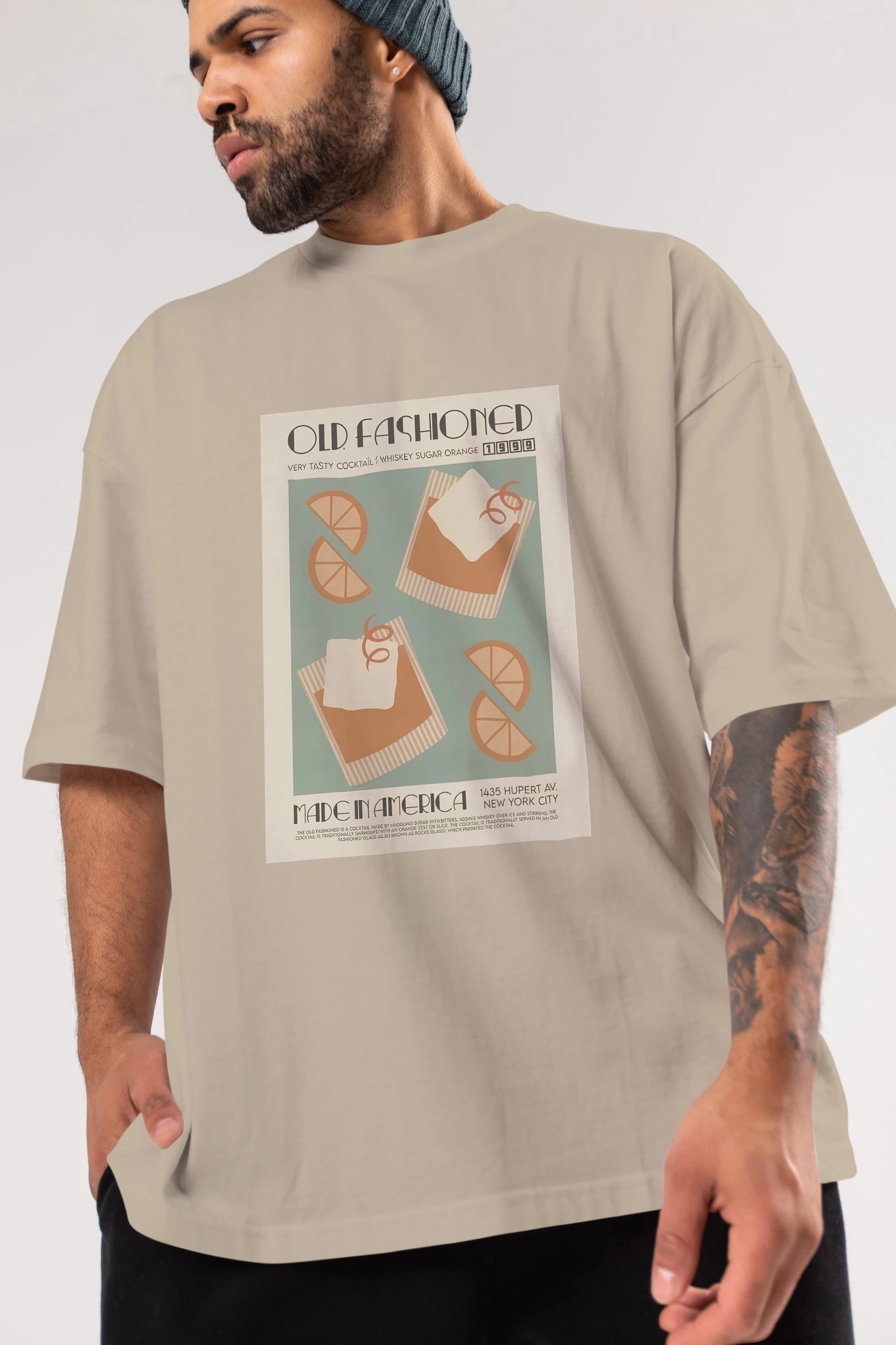 Old Fashioned 2 Ön Baskılı Oversize t-shirt Erkek Kadın Unisex %100 Pamuk Bisiklet Yaka tişort