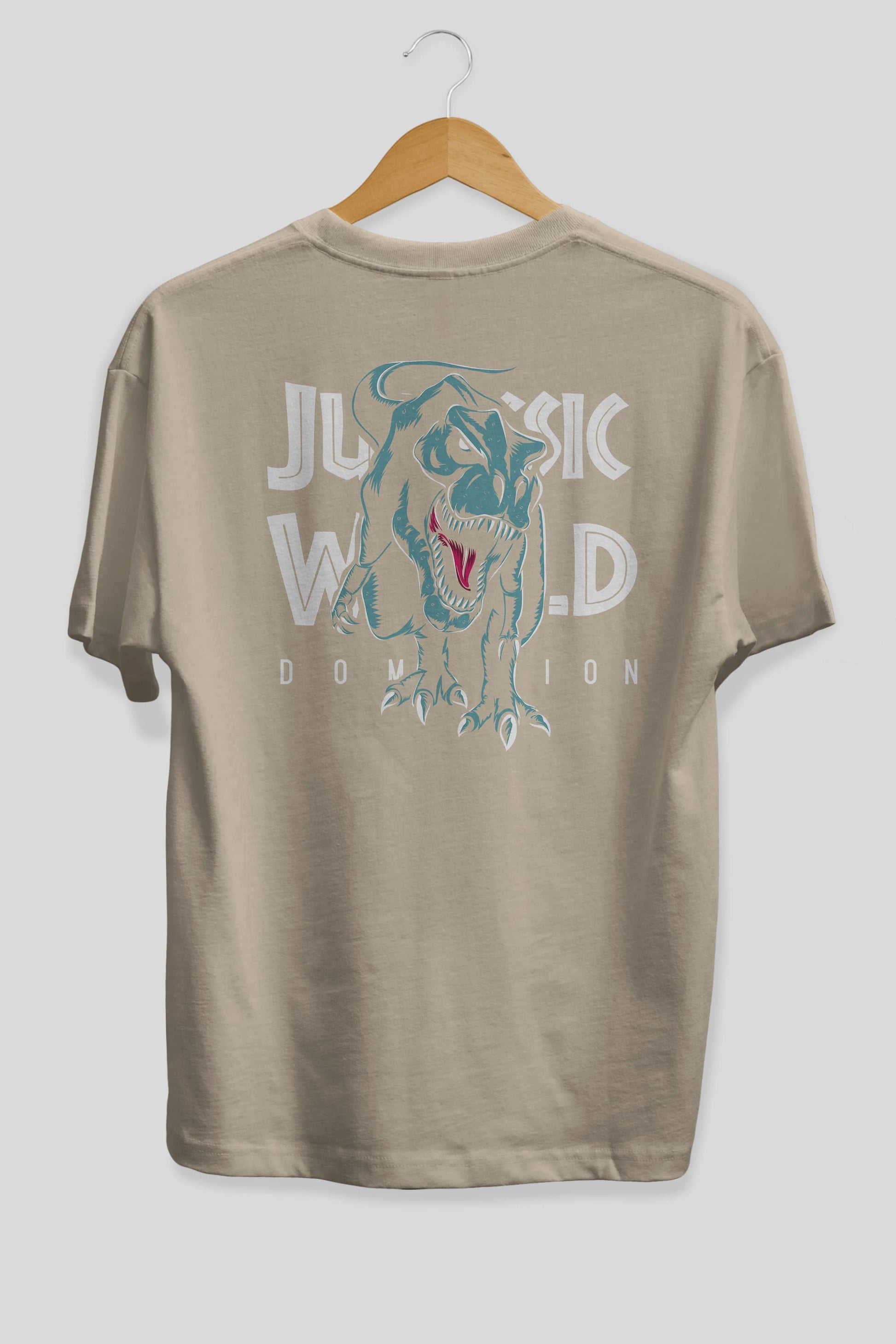 Jurassic Park (1) Arka Baskılı Oversize t-shirt Erkek Kadın Unisex %100 Pamuk Bisiklet Yaka tişort