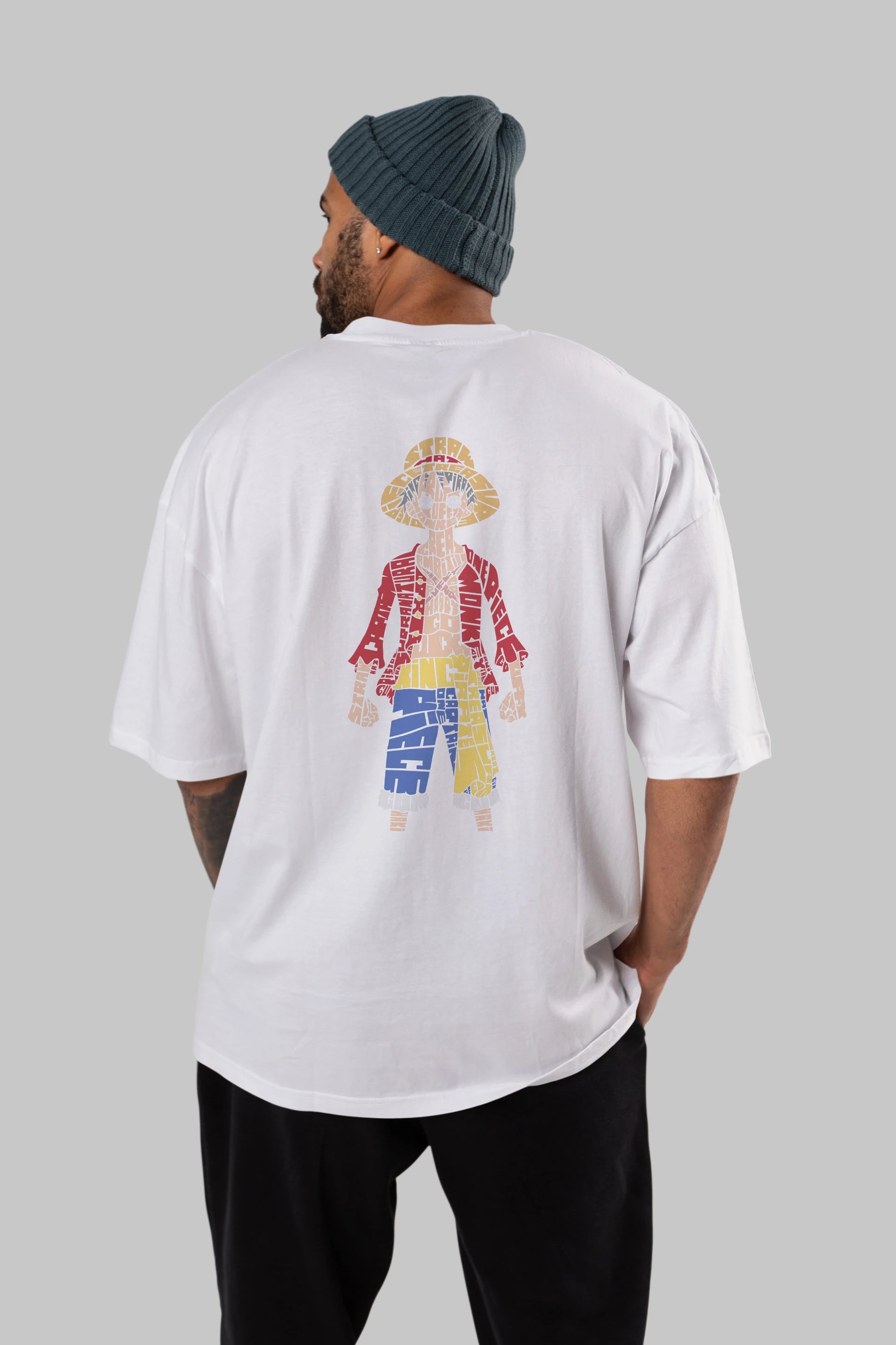 One Piece Arka Baskılı Oversize t-shirt %100 pamuk Erkek Kadın Unisex