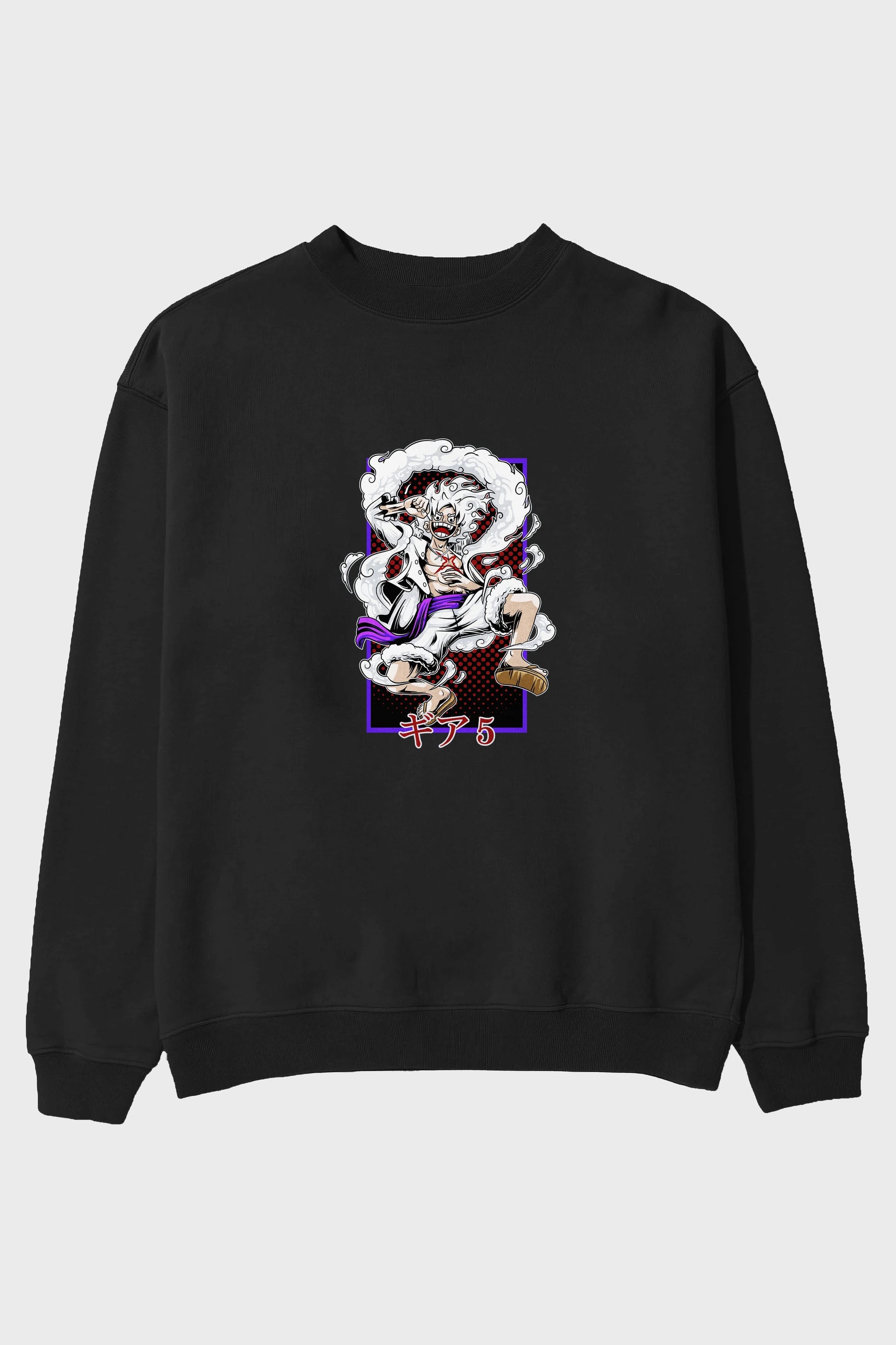 MONKEY D. LUFFY GEAR5 Anime Ön Baskılı Oversize Sweatshirt Erkek Kadın Unisex