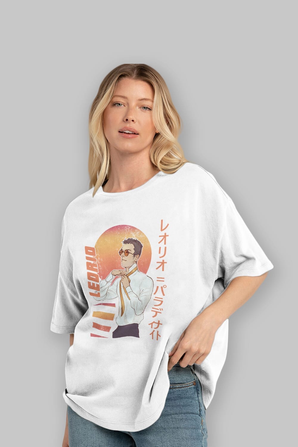 Leorio Paladiknight 5 (2) Anime Ön Baskılı Oversize t-shirt %100 pamuk Erkek Kadın Unisex