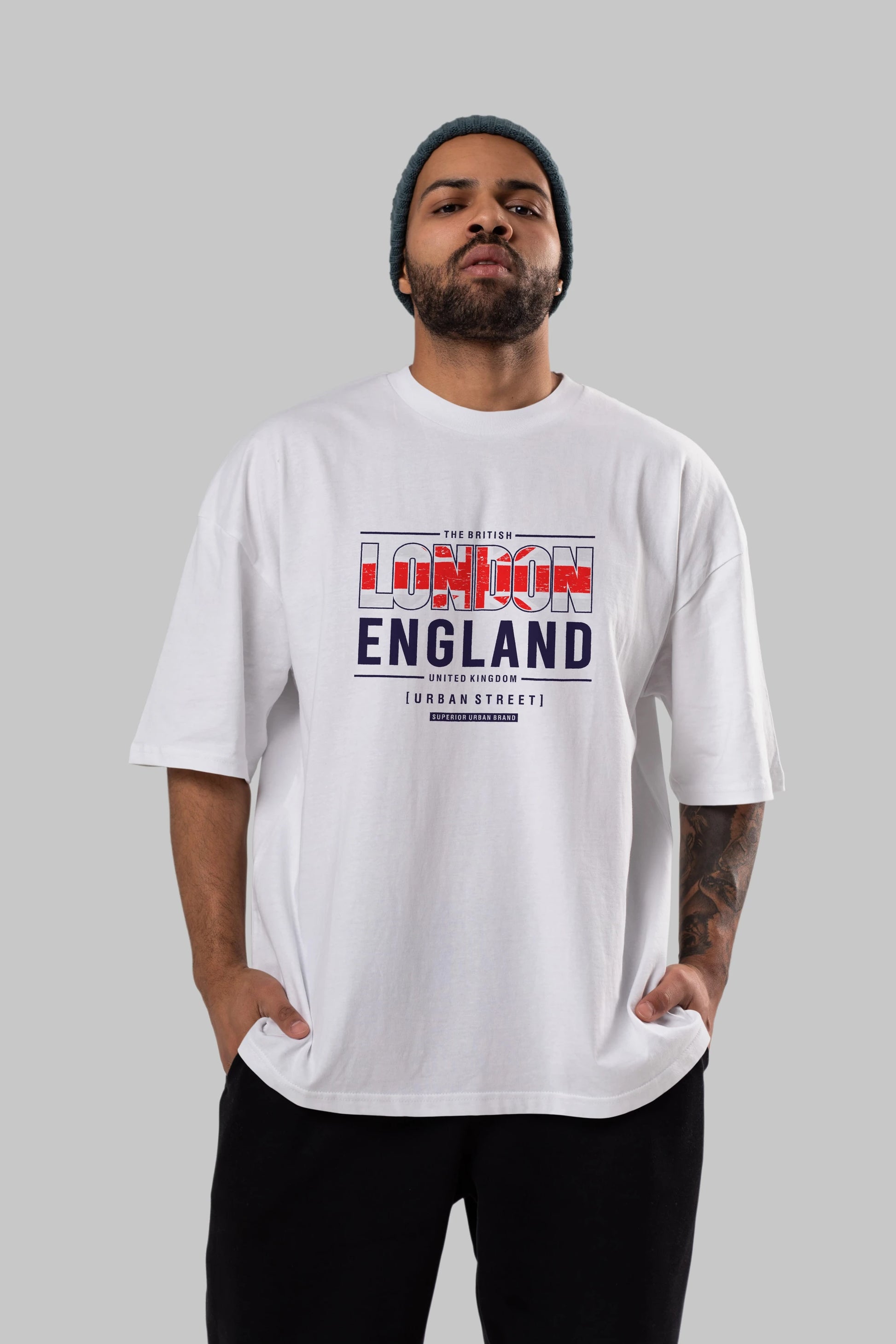 London England 2 Ön Baskılı Oversize t-shirt Erkek Kadın Unisex