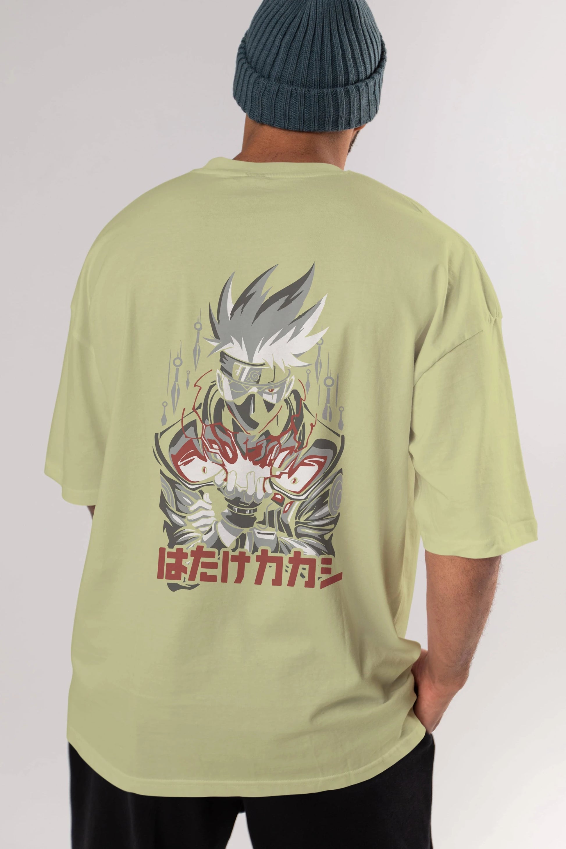 KAKASHI HATAKE NARUTO 1 Anime Arka Baskılı Oversize t-shirt Erkek Kadın Unisex