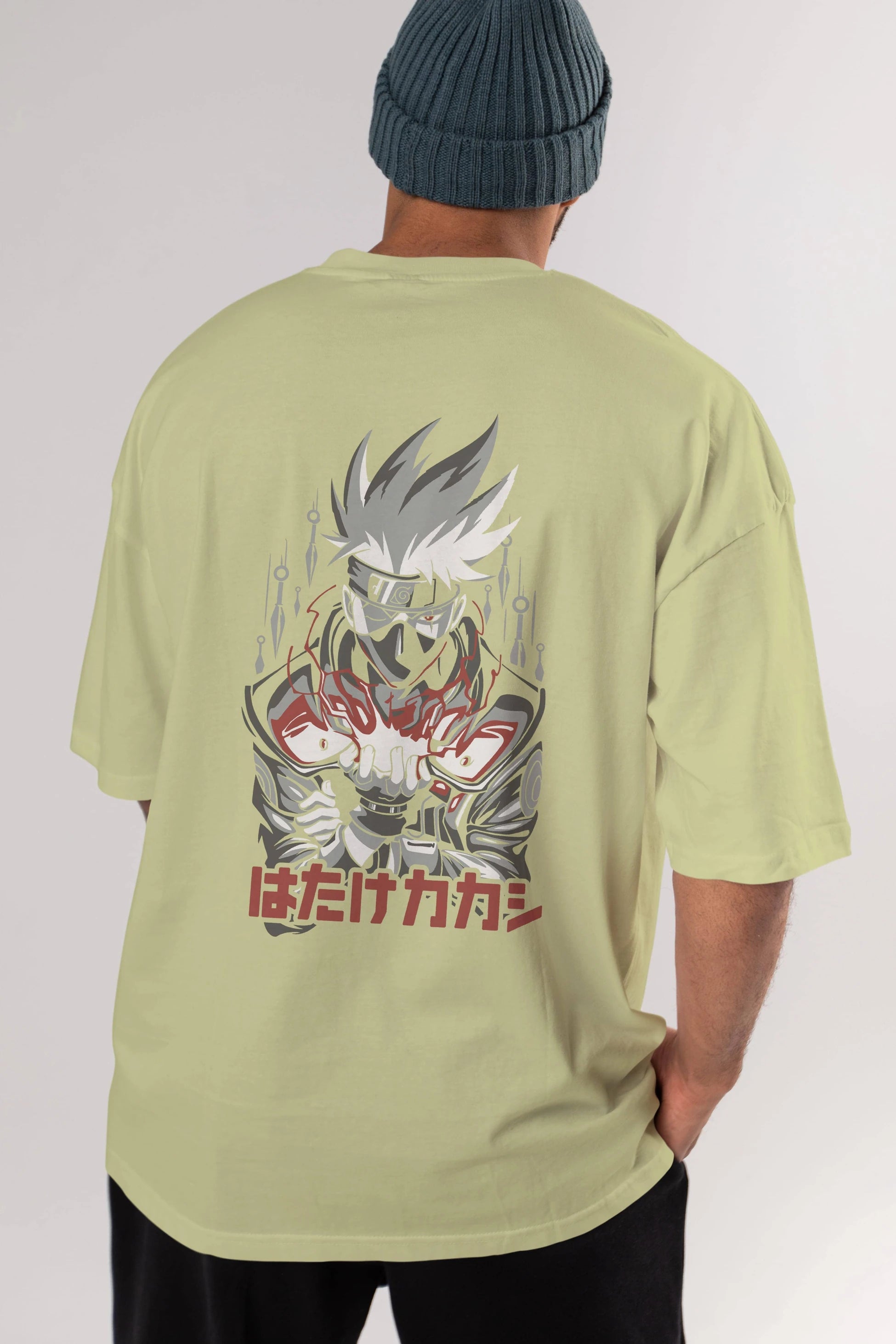 KAKASHI HATAKE NARUTO 1 Anime Arka Baskılı Oversize t-shirt Erkek Kadın Unisex