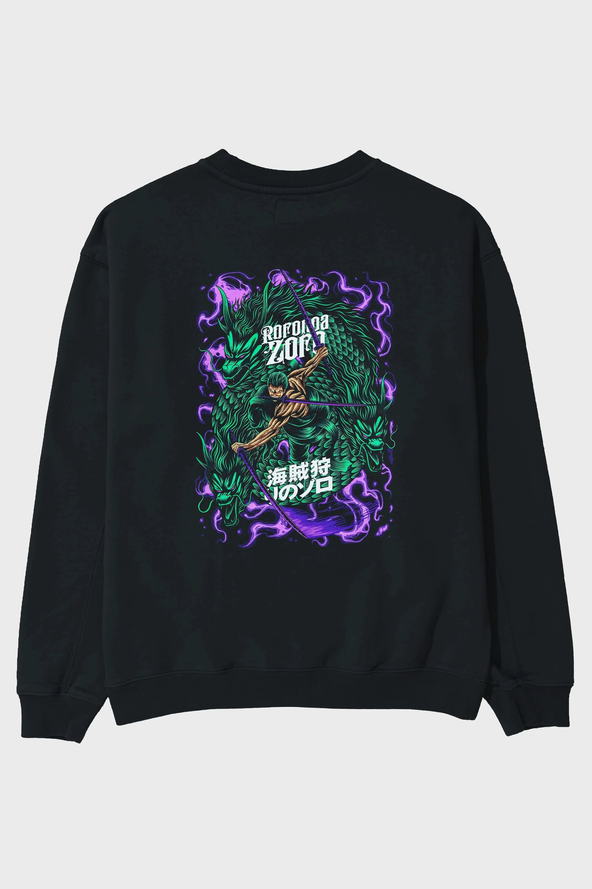 RORONOA ZORO 5 Anime Arka Baskılı Oversize Sweatshirt Erkek Kadın Unisex