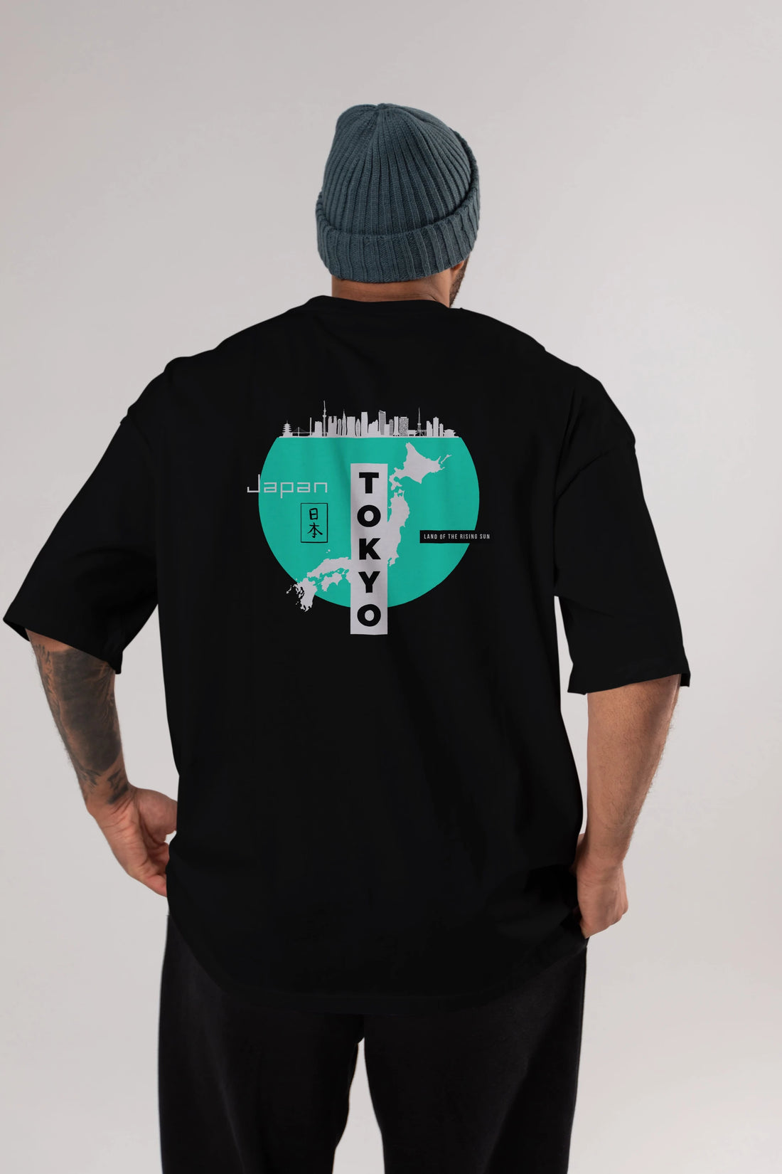 Japan Tokyo Arka Baskılı Oversize t-shirt Erkek Kadın Unisex