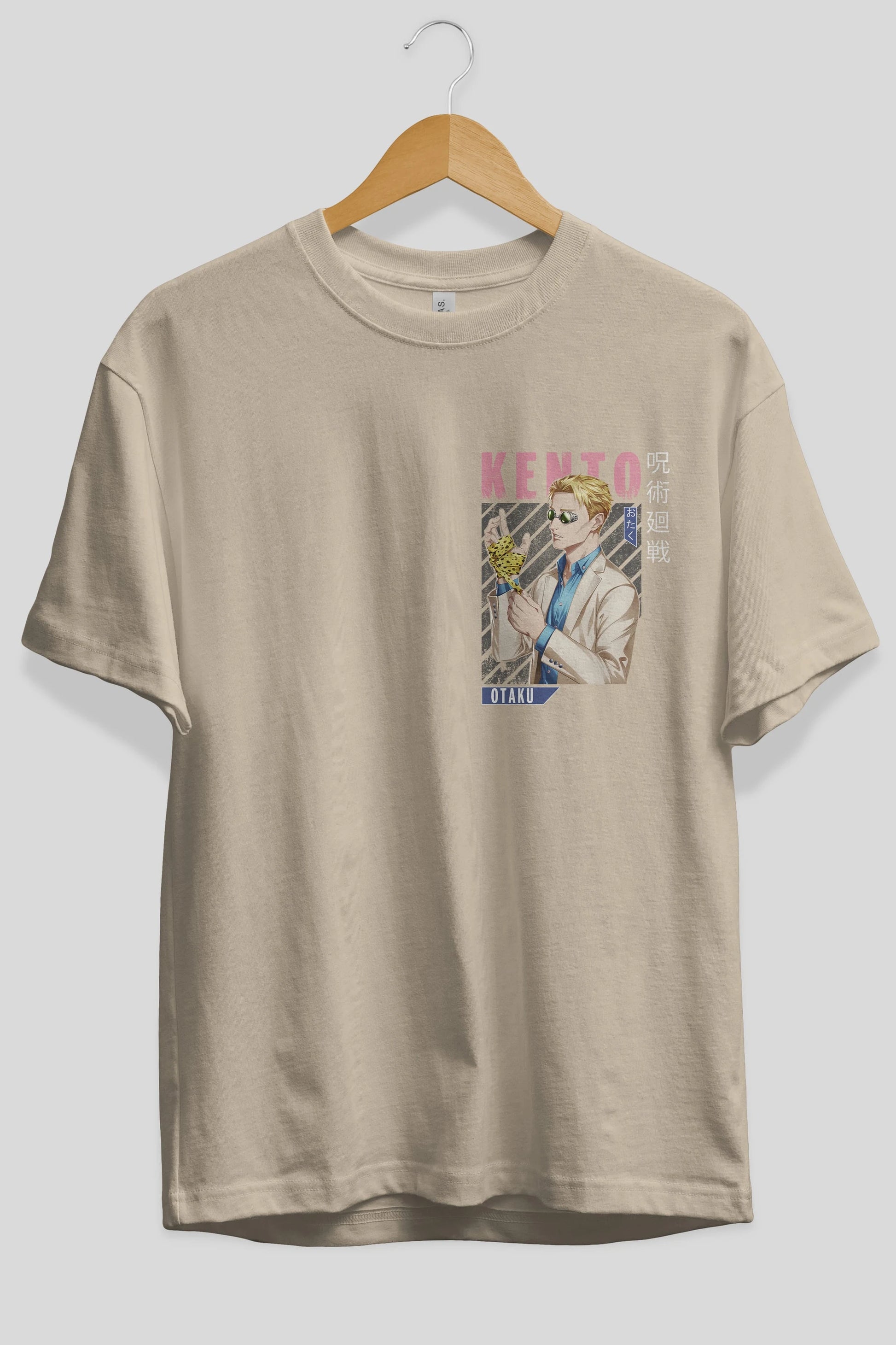 Kento Nanami Ön Sol Baskılı Oversize t-shirt Erkek Kadın Unisex %100 Pamuk Bisiklet Yaka tişort