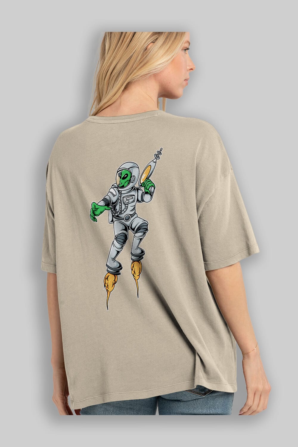 Alien Wars Tshirt Arka Baskılı Oversize t-shirt Erkek Kadın Unisex