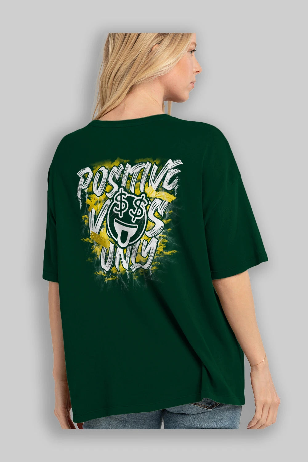 Positive Only Arka Baskılı Oversize t-shirt Erkek Kadın Unisex
