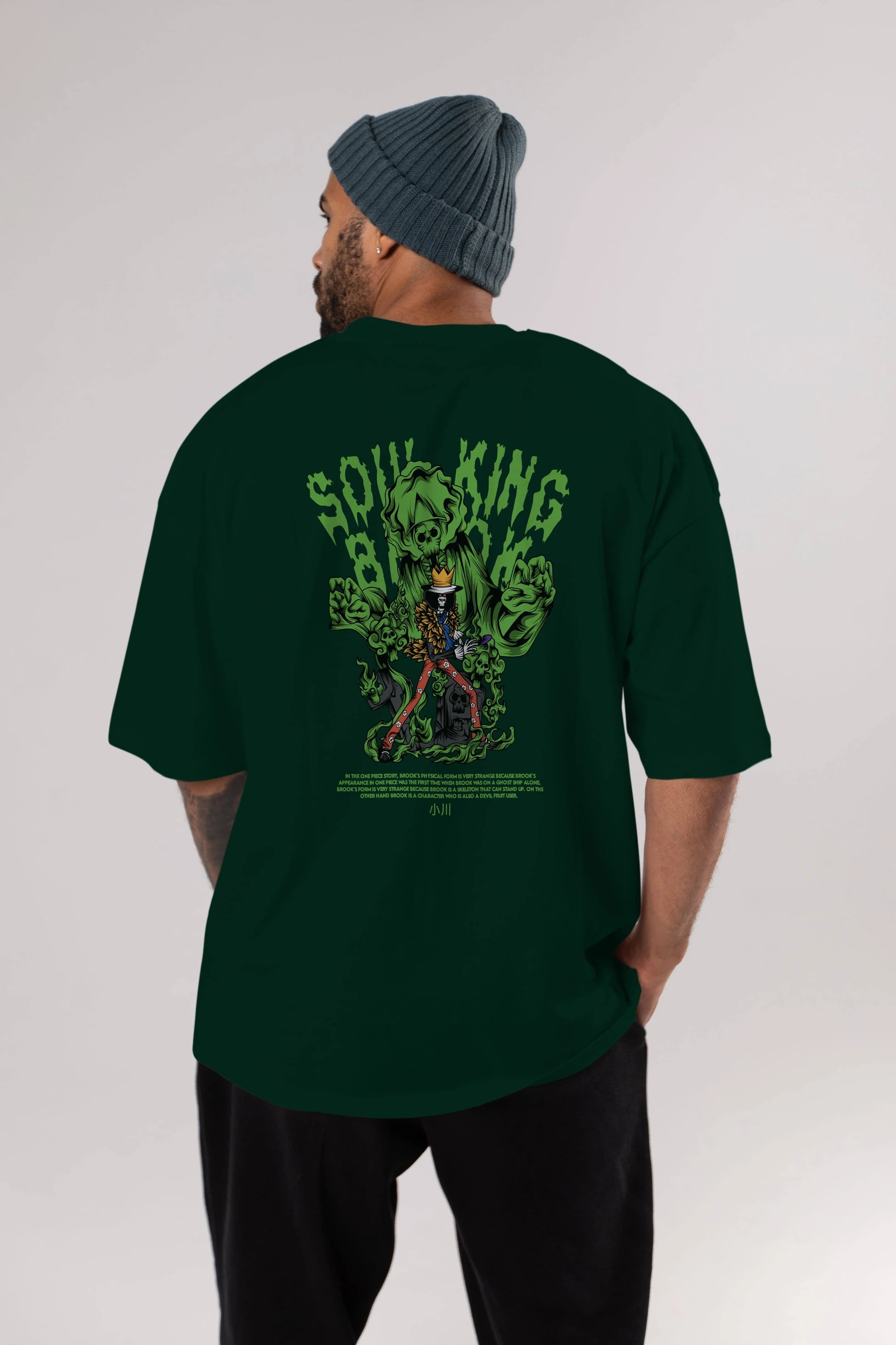 Soul King Brook Anime Arka Baskılı Oversize t-shirt Erkek Kadın Unisex