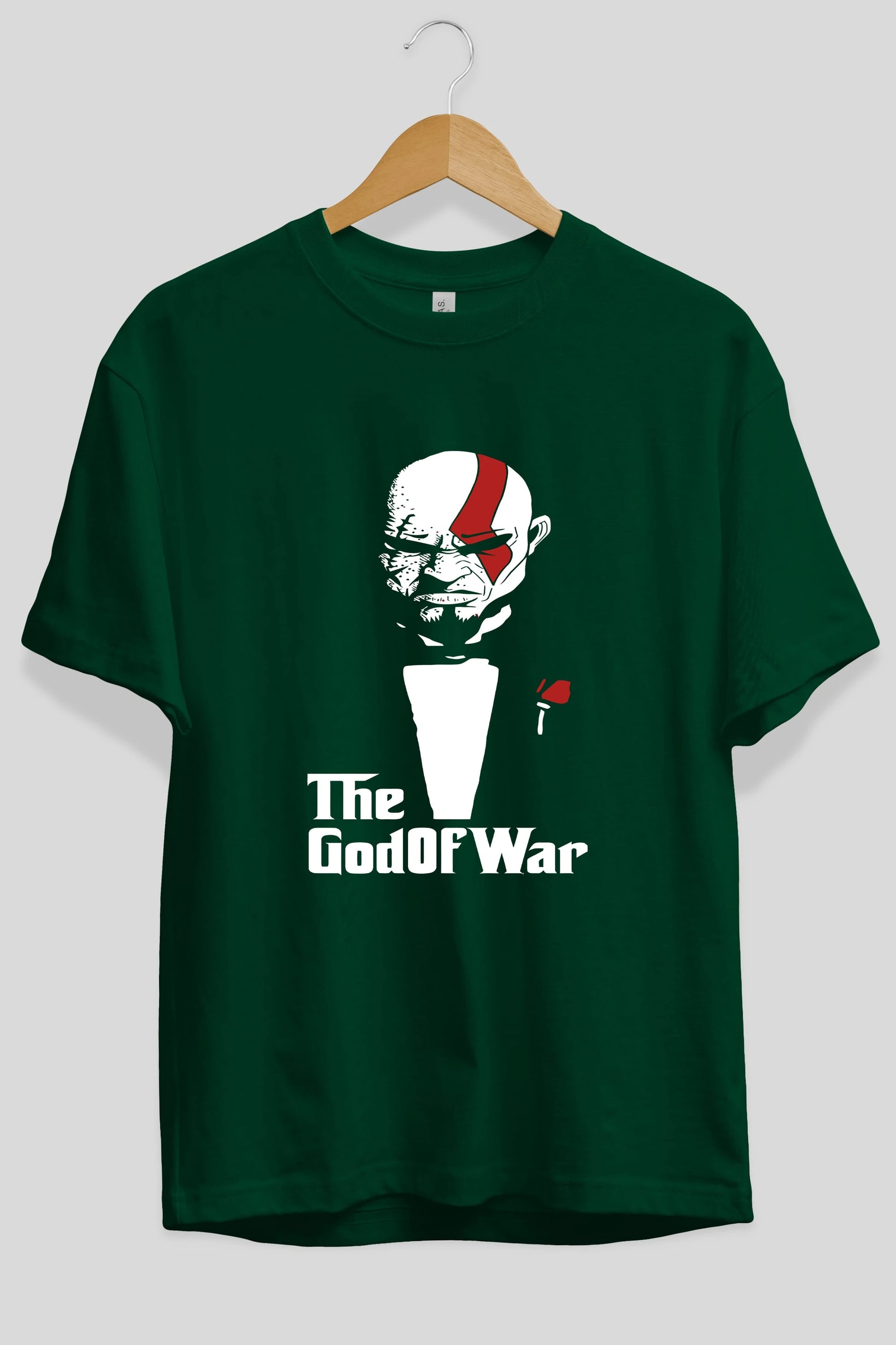 The God of War Ön Baskılı Oversize t-shirt Erkek Kadın Unisex %100 Pamuk Bisiklet Yaka tişort