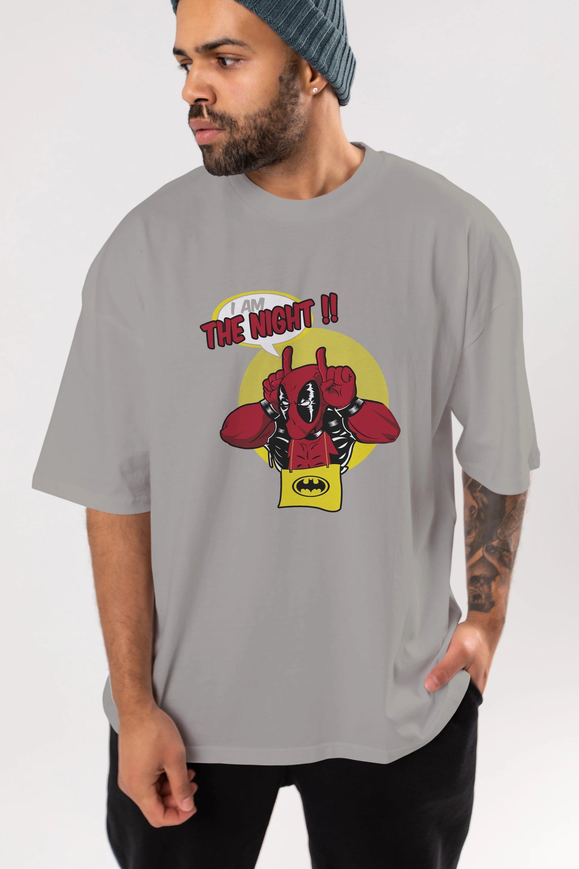 Deadpool (1) Ön Baskılı Oversize t-shirt Erkek Kadın Unisex %100 Pamuk Bisiklet Yaka tişort