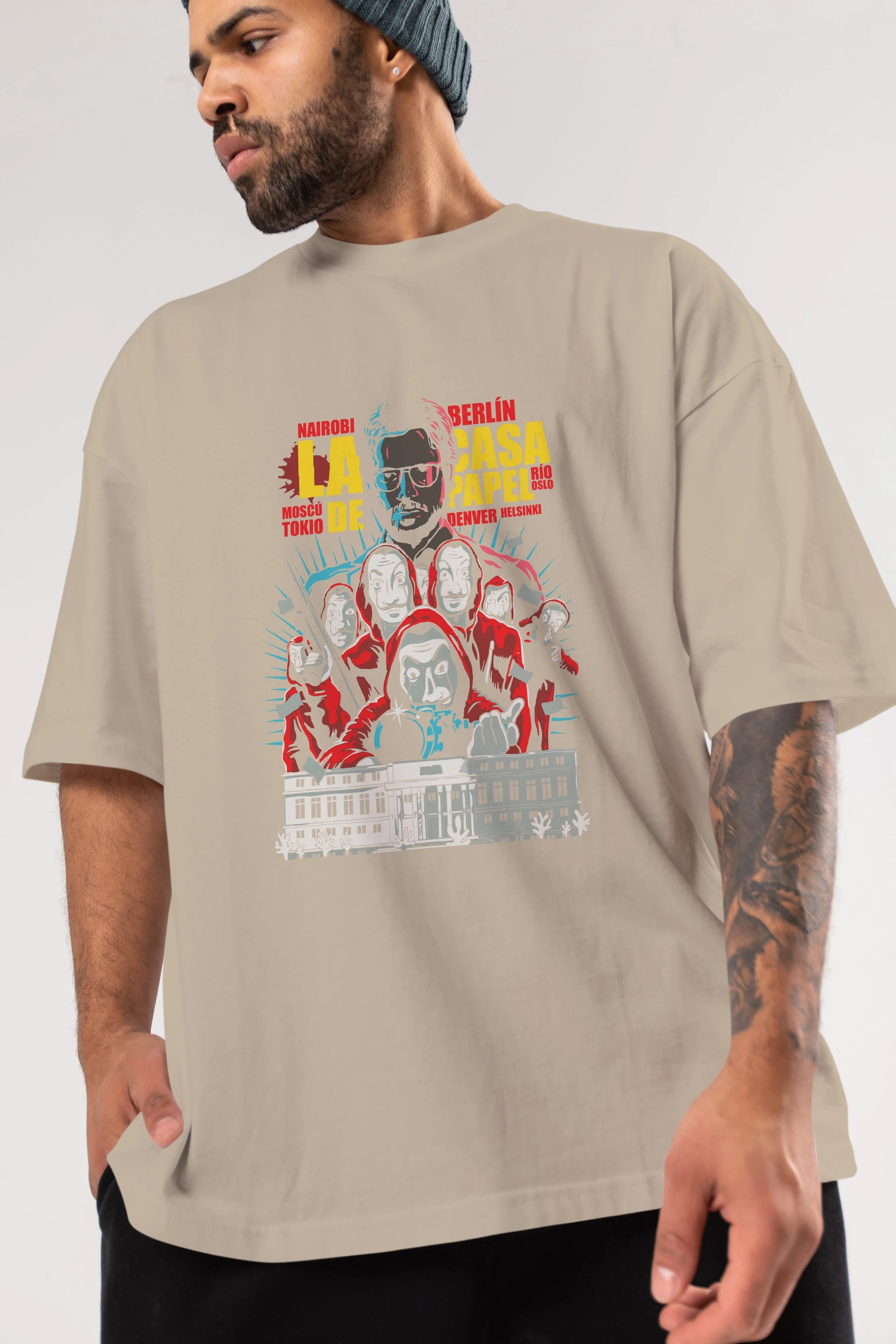 La Casa De Papel (6) Ön Baskılı Oversize t-shirt Erkek Kadın Unisex %100 Pamuk Bisiklet Yaka tişort