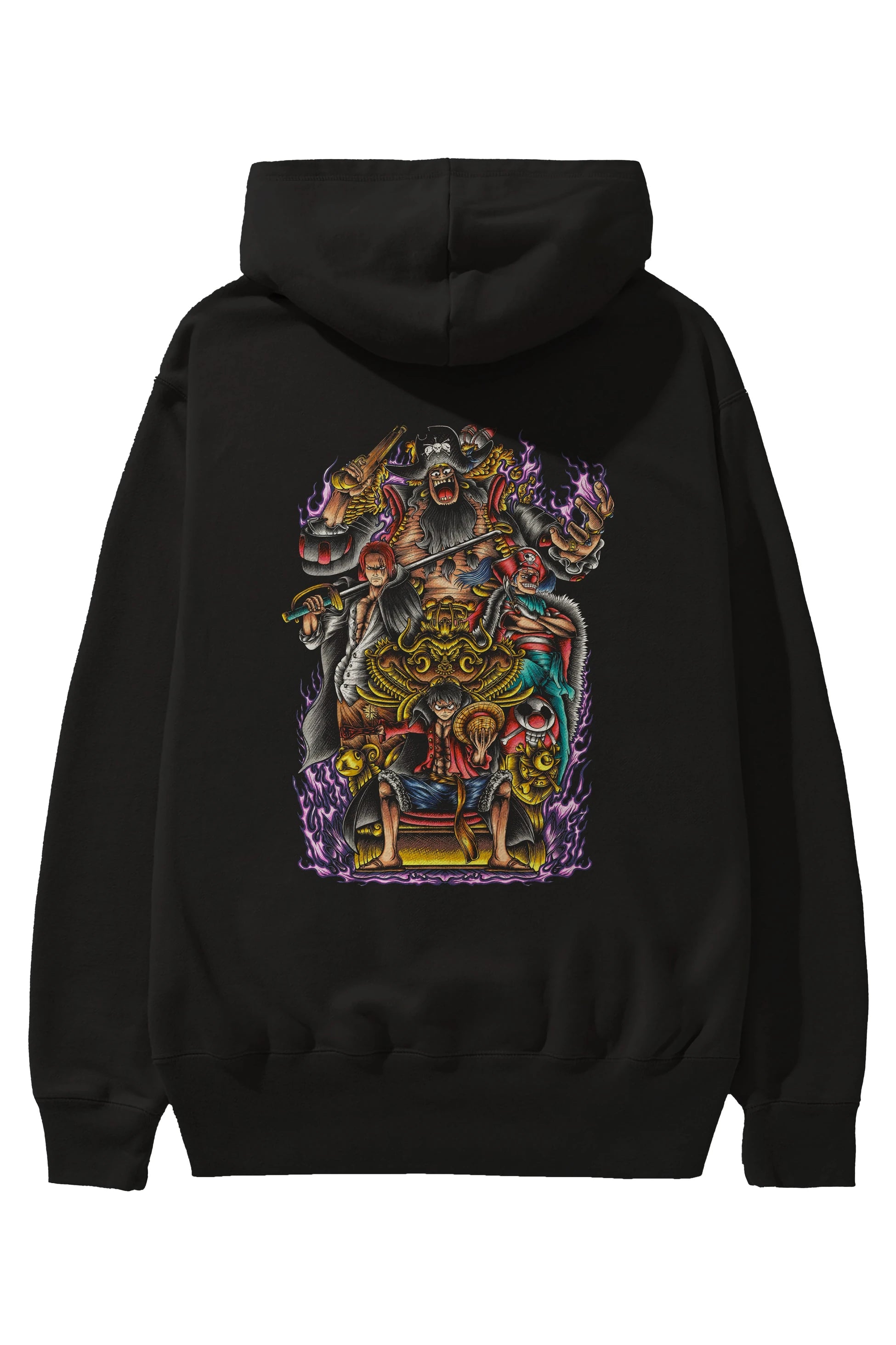 ONE PIECE (8) Anime Arka Baskılı Hoodie Oversize Kapüşonlu Sweatshirt Erkek Kadın Unisex