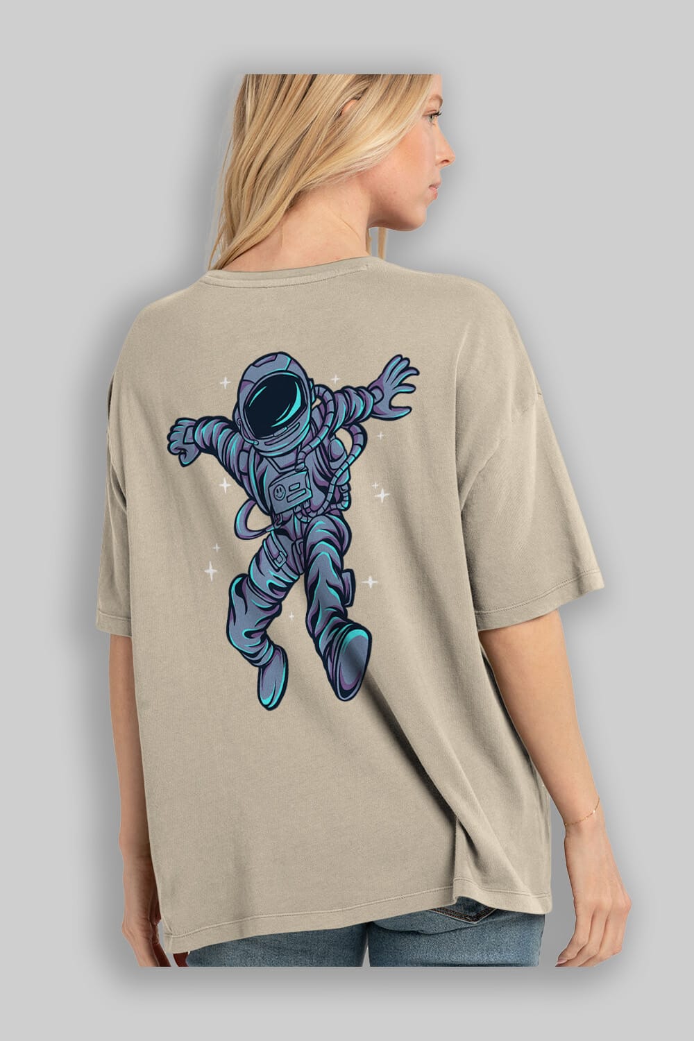Astrostars tshirt Arka Baskılı Oversize t-shirt Erkek Kadın Unisex