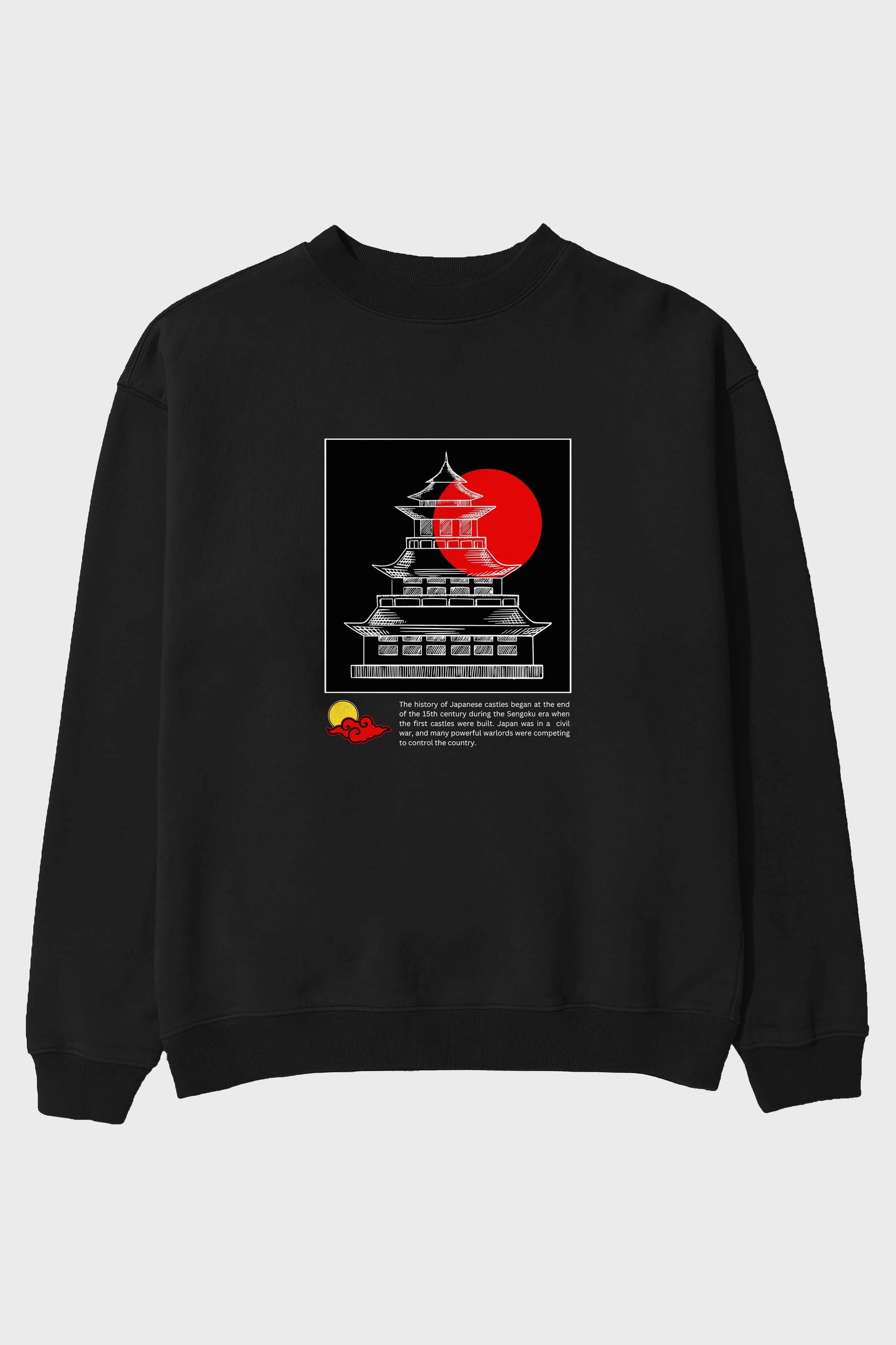 Japan Streetwear Ön Baskılı Oversize Sweatshirt Erkek Kadın Unisex