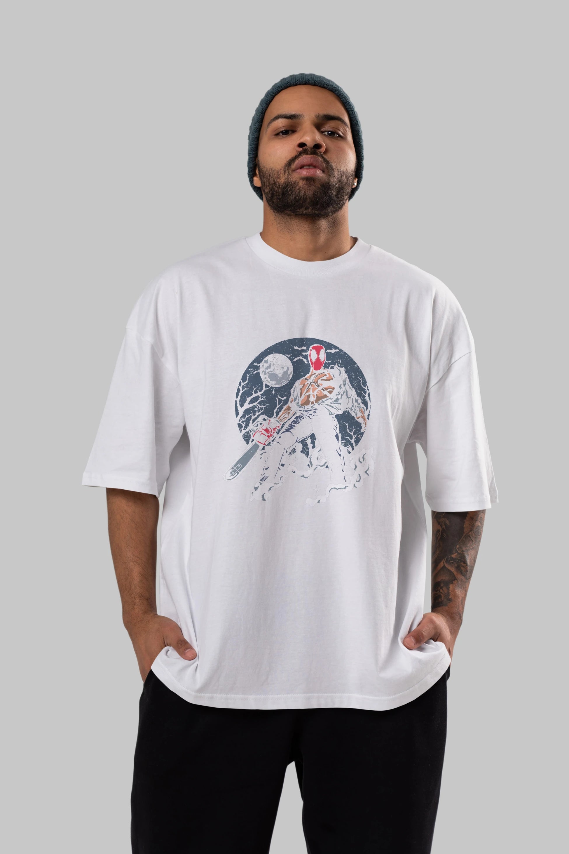 Evil Deadpool Ön Baskılı Oversize t-shirt Erkek Kadın Unisex %100 Pamuk tişort