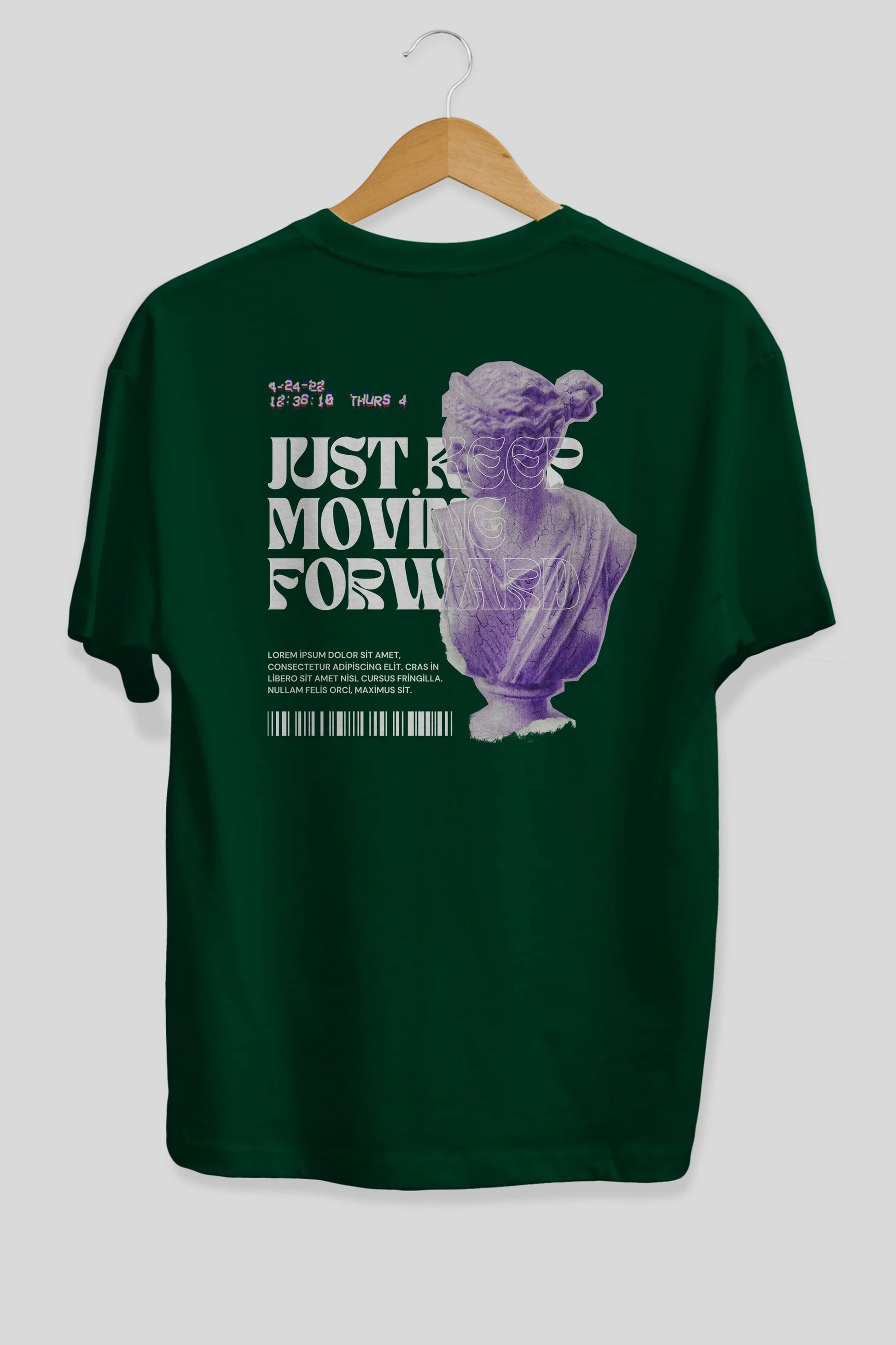 Just Keep Moving Forward Yazılı Arka Baskılı Oversize t-shirt Erkek Kadın Unisex