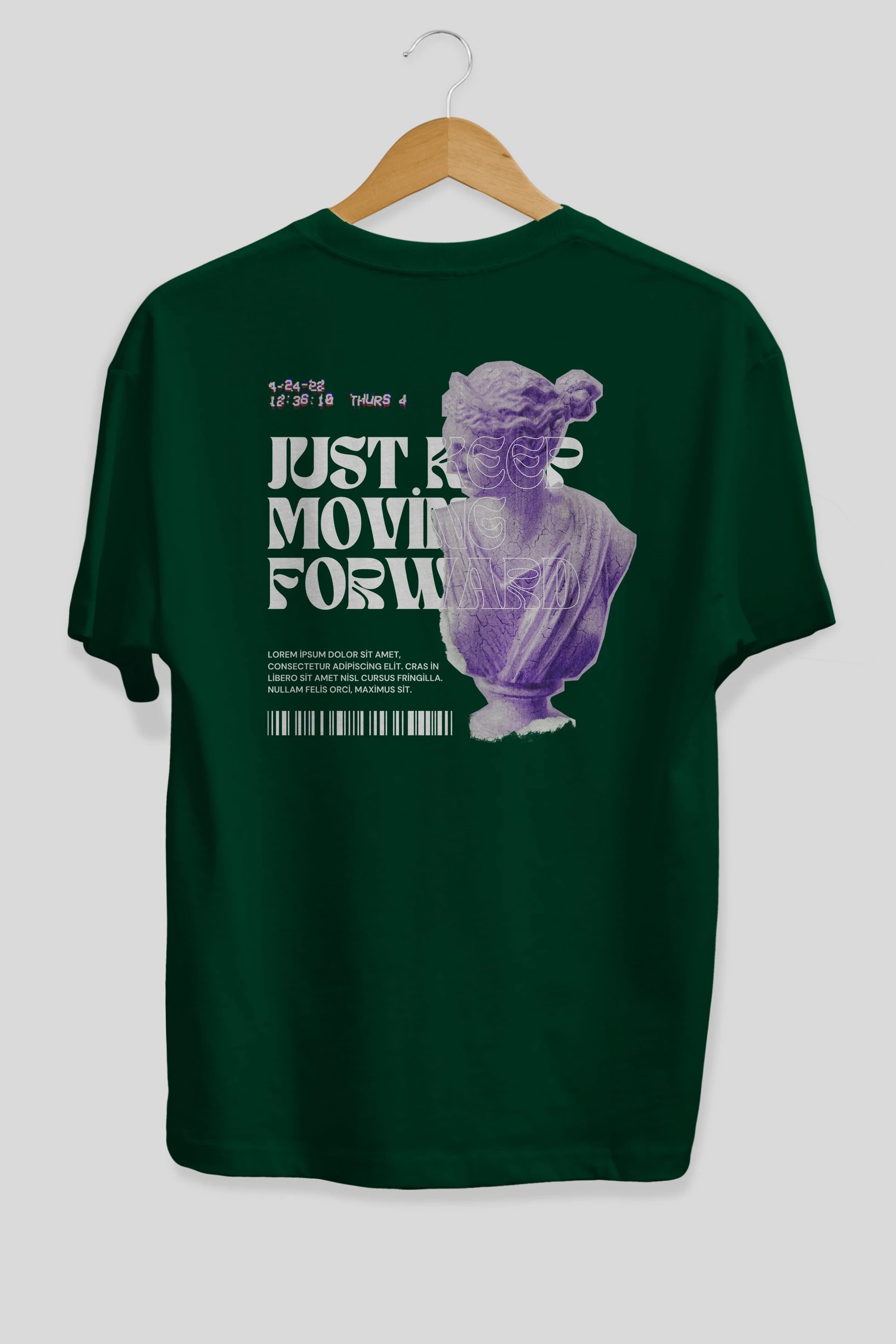Just Keep Moving Forward Yazılı Arka Baskılı Oversize t-shirt Erkek Kadın Unisex