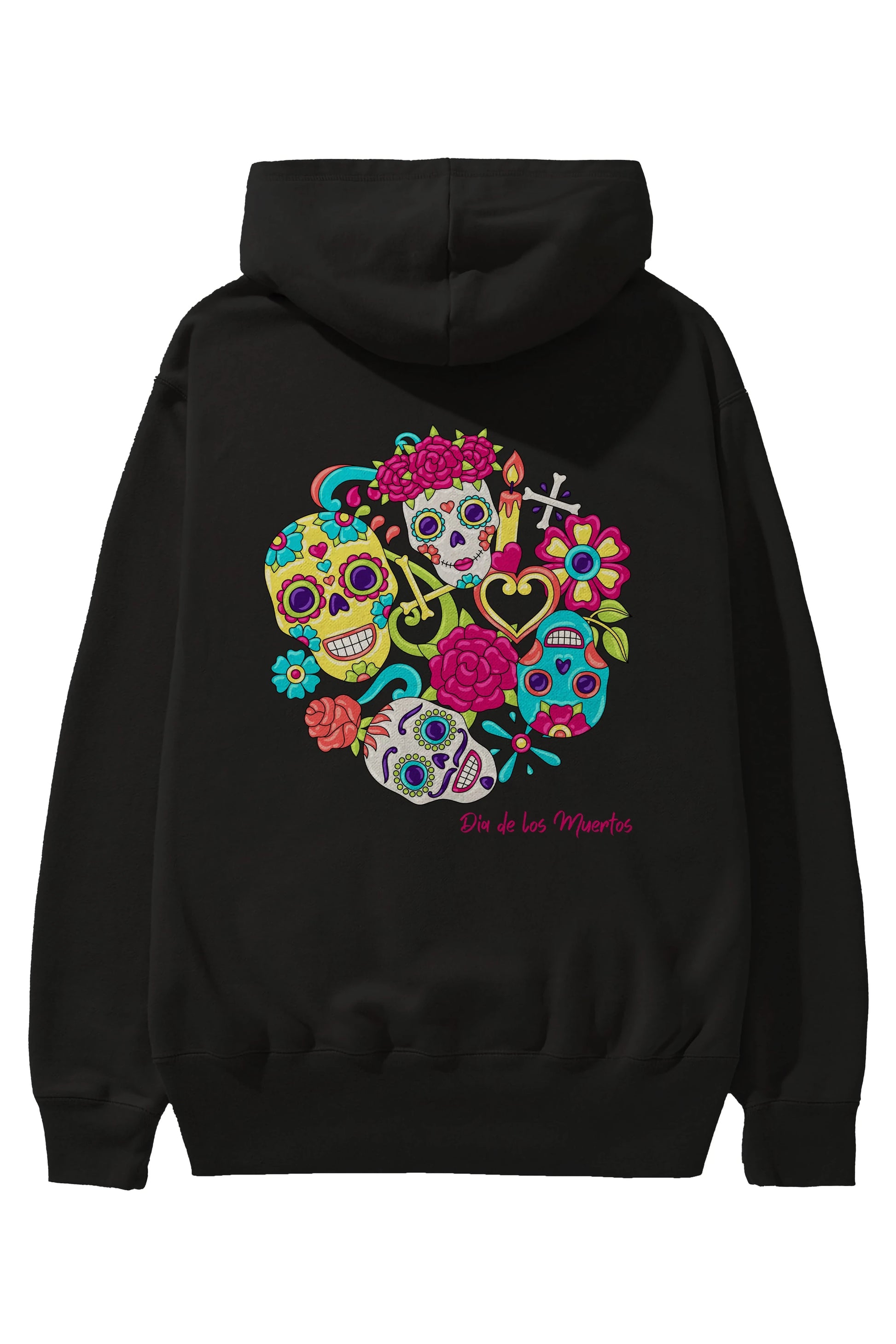 Dia de los Muertos Arka Baskılı Oversize Hoodie Kapüşonlu Sweatshirt Erkek Kadın Unisex