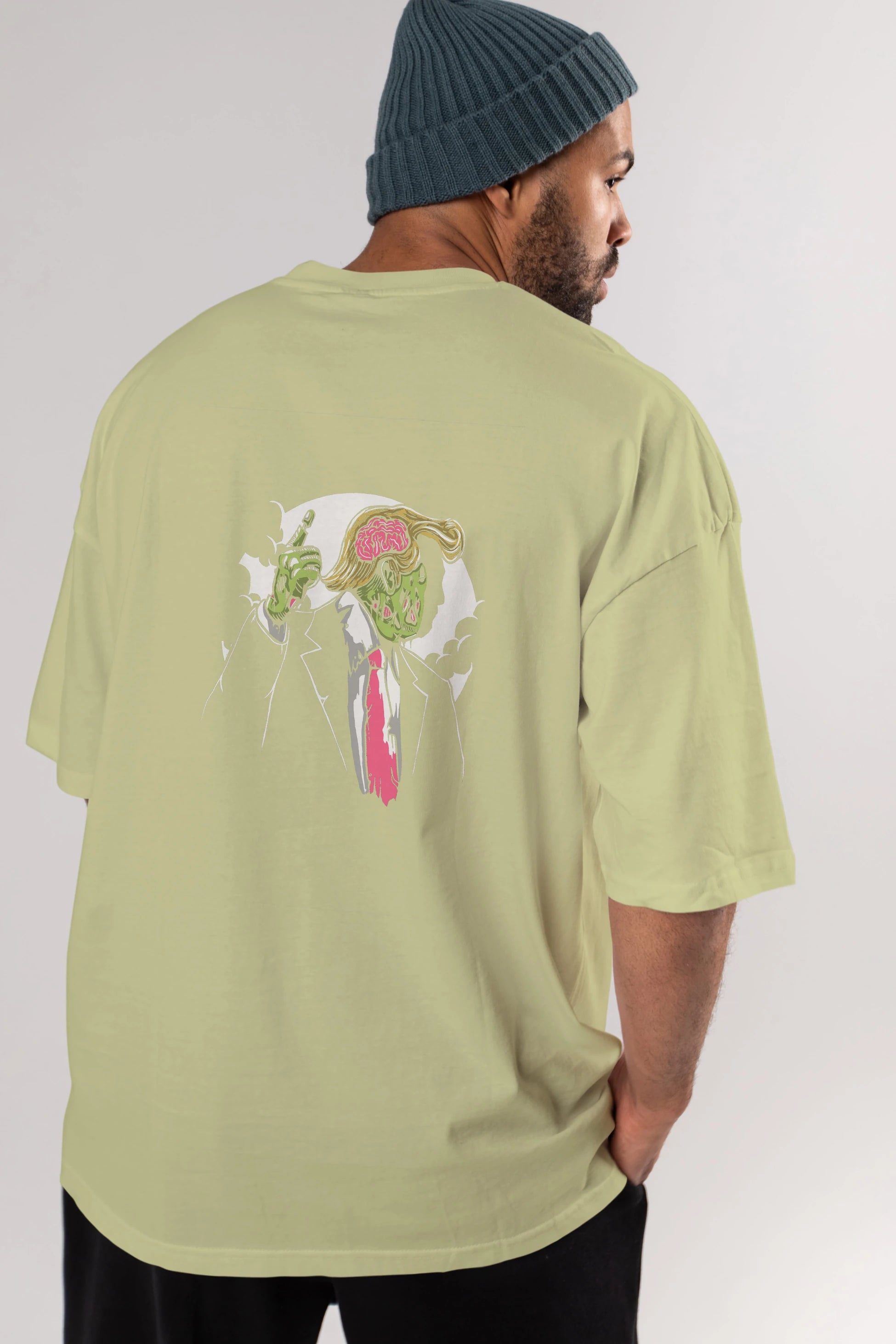 Make Zombie Great Again Arka Baskılı Oversize t-shirt Erkek Kadın Unisex %100 Pamuk