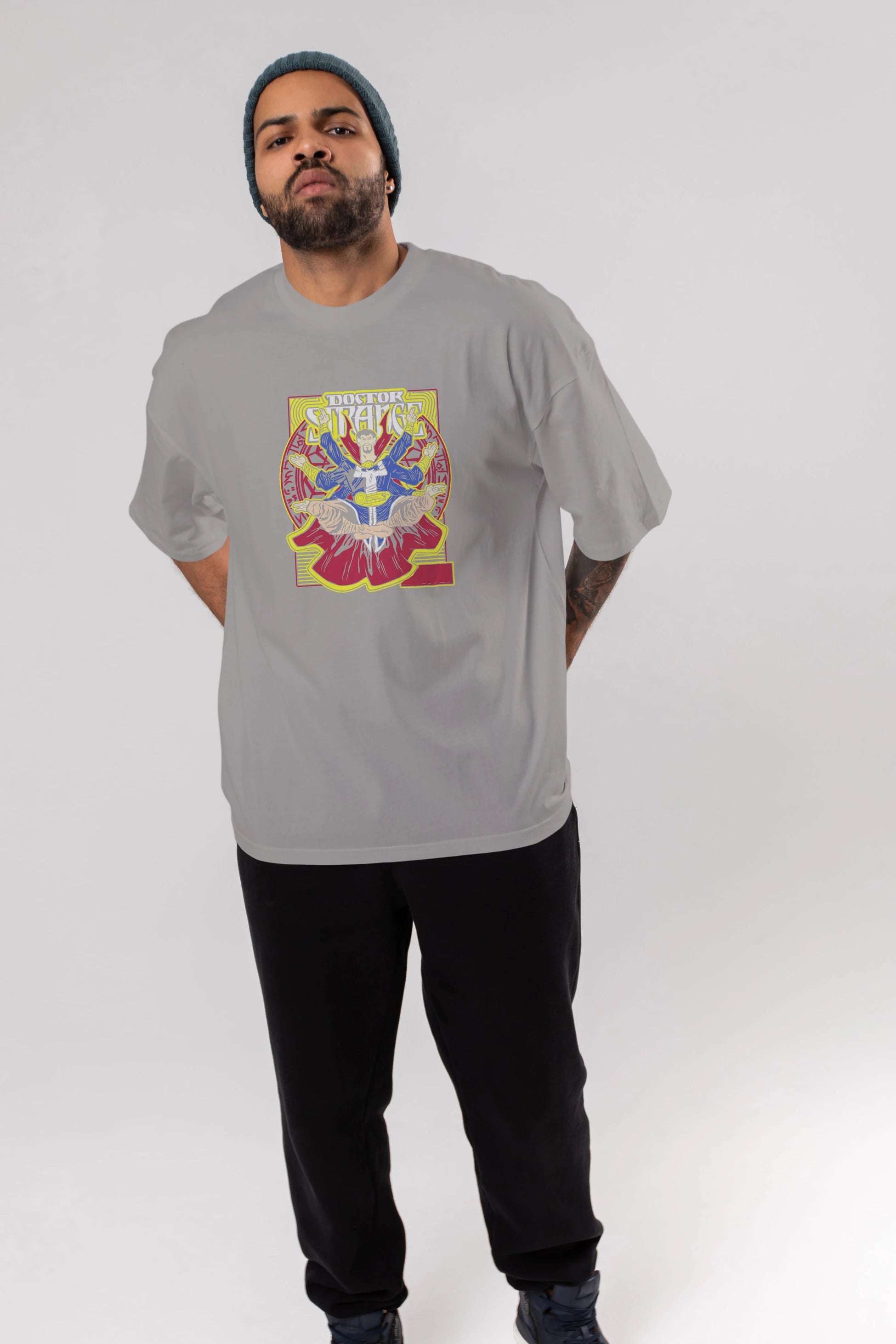 Doctor Strange (1) Ön Baskılı Oversize t-shirt Erkek Kadın Unisex %100 Pamuk Bisiklet Yaka tişort