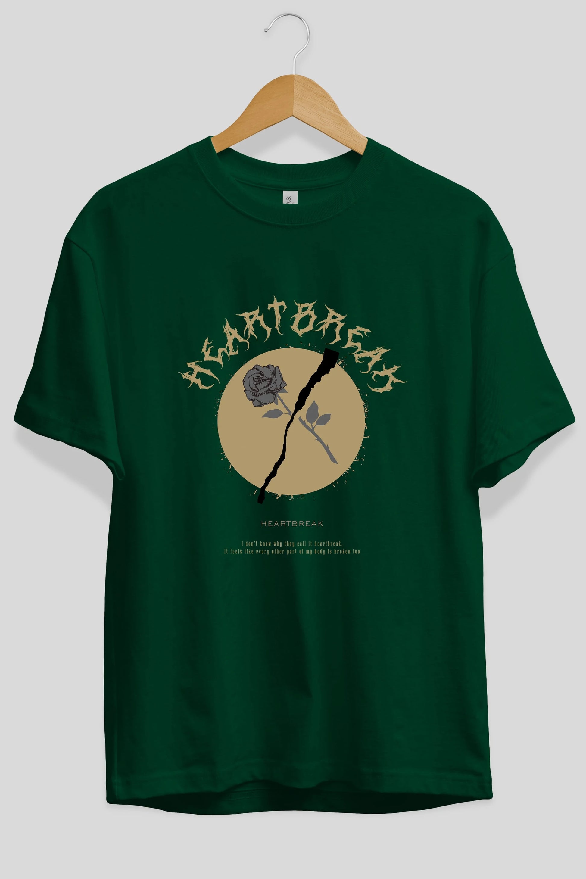 Heartbreak Ön Baskılı Oversize t-shirt Erkek Kadın Unisex