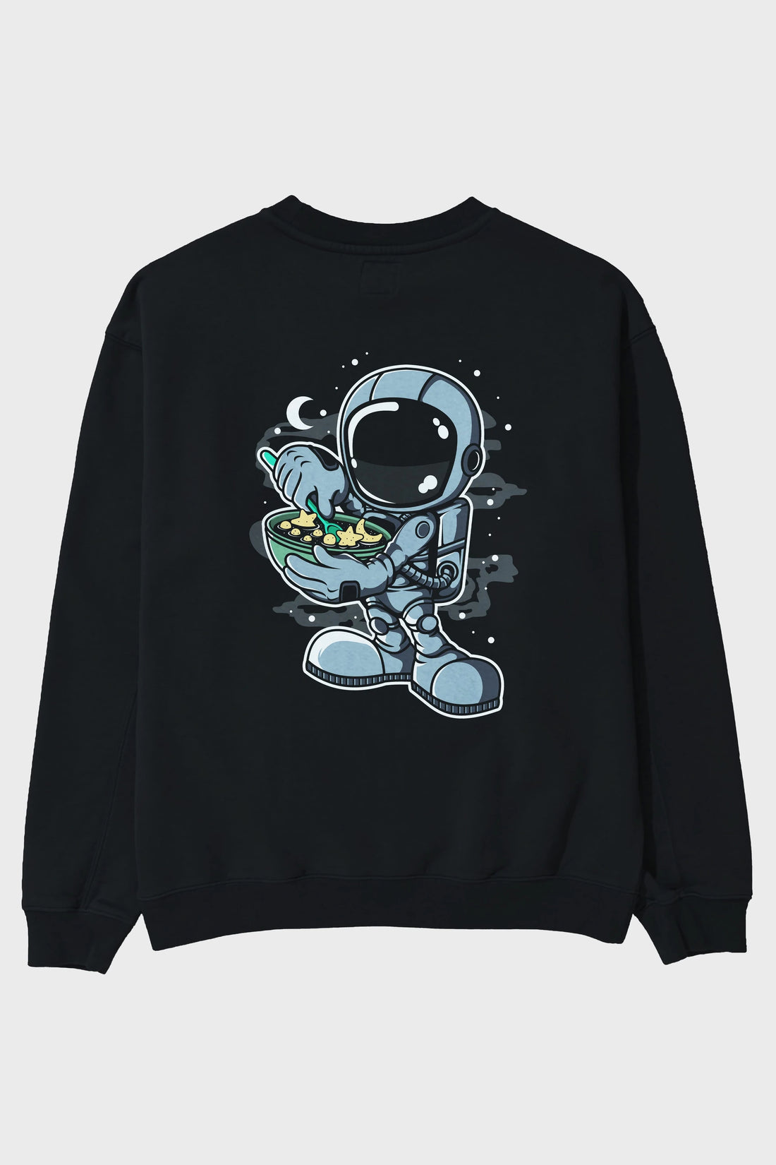 Astronaut Star Flakes Arka Baskılı Oversize Sweatshirt Erkek Kadın Unisex