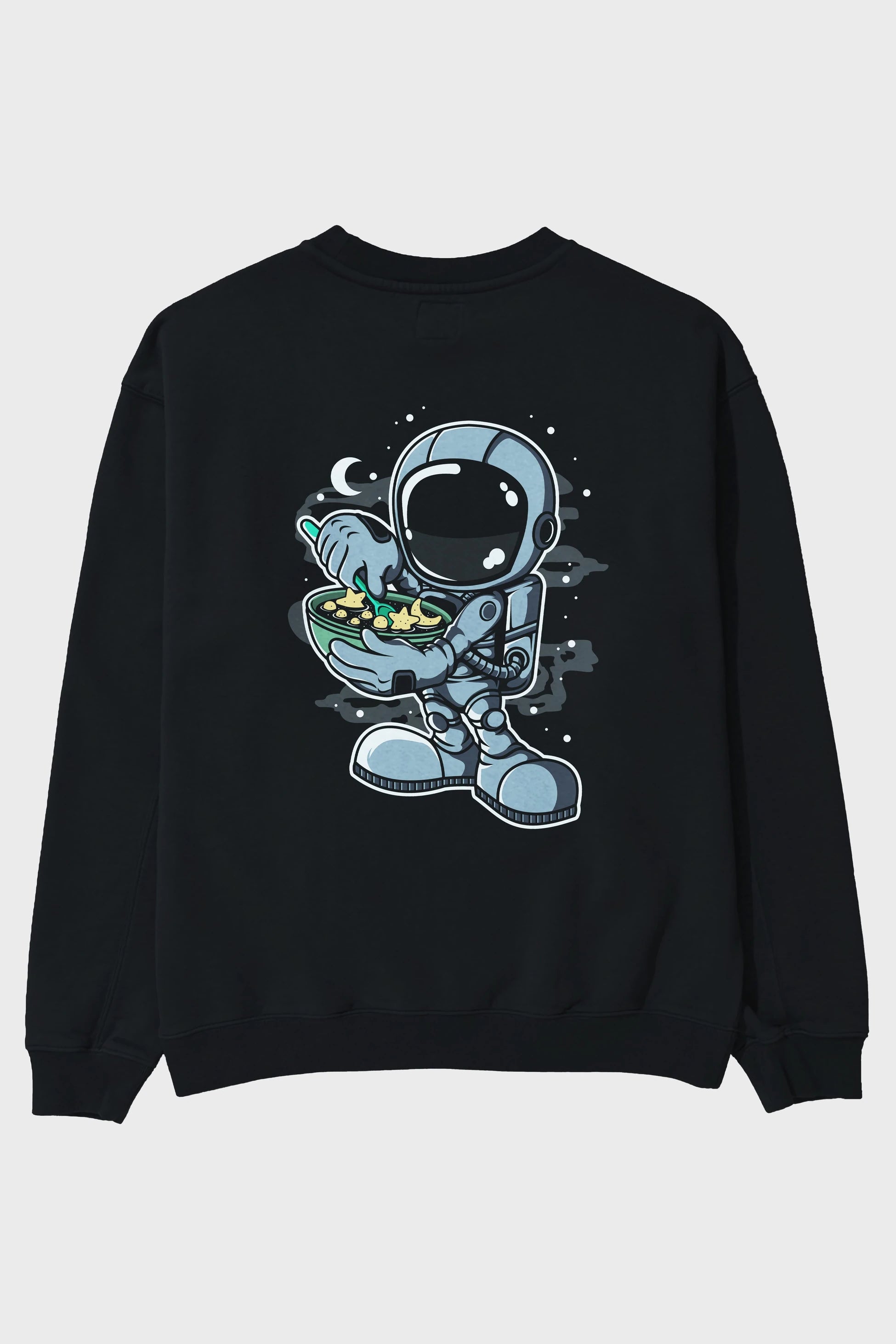 Astronaut Star Flakes Arka Baskılı Oversize Sweatshirt Erkek Kadın Unisex