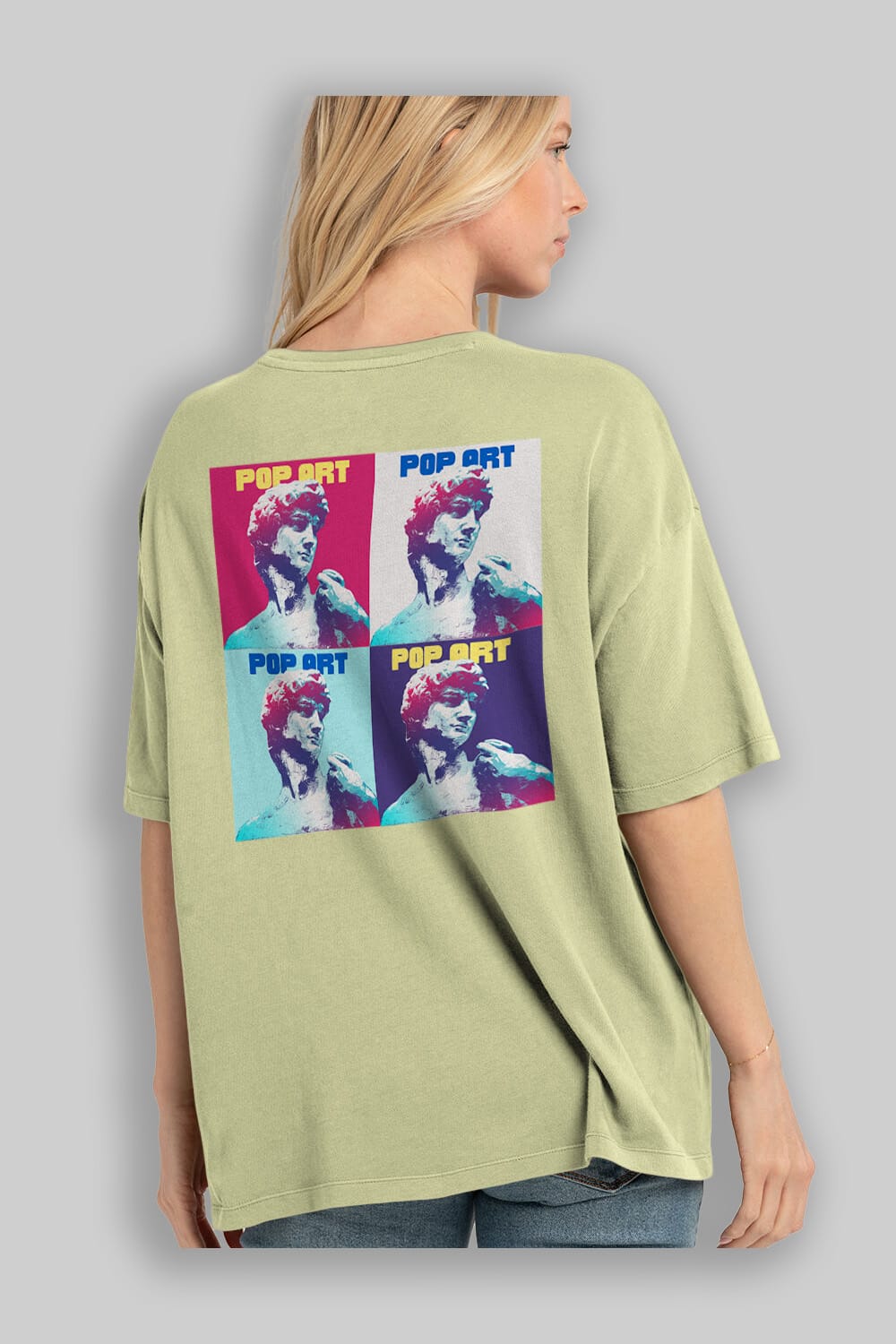 Creative Pop Art Arka Baskılı Oversize t-shirt Erkek Kadın Unisex