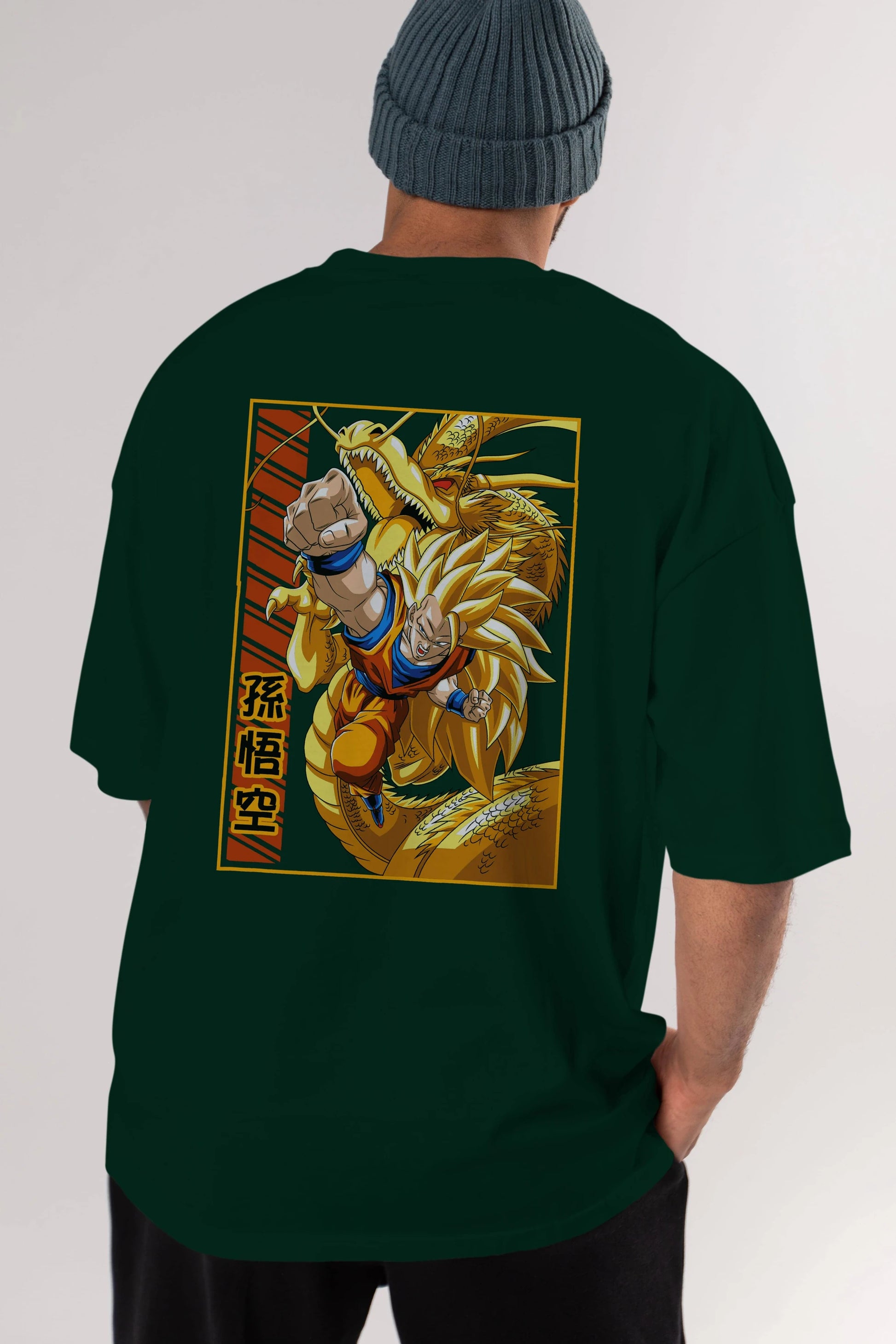 DragonBall Goku Anime Arka Baskılı Oversize t-shirt Erkek Kadın Unisex
