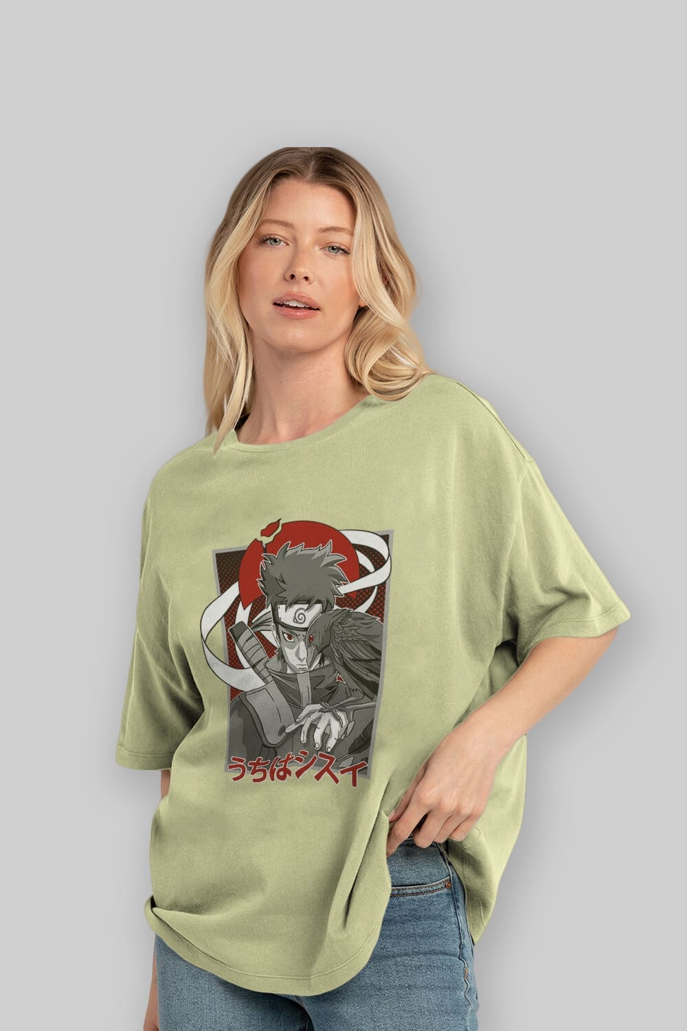 SHISUI UCHIHA NARUTO Anime Ön Baskılı Oversize t-shirt %100 pamuk Erkek Kadın Unisex