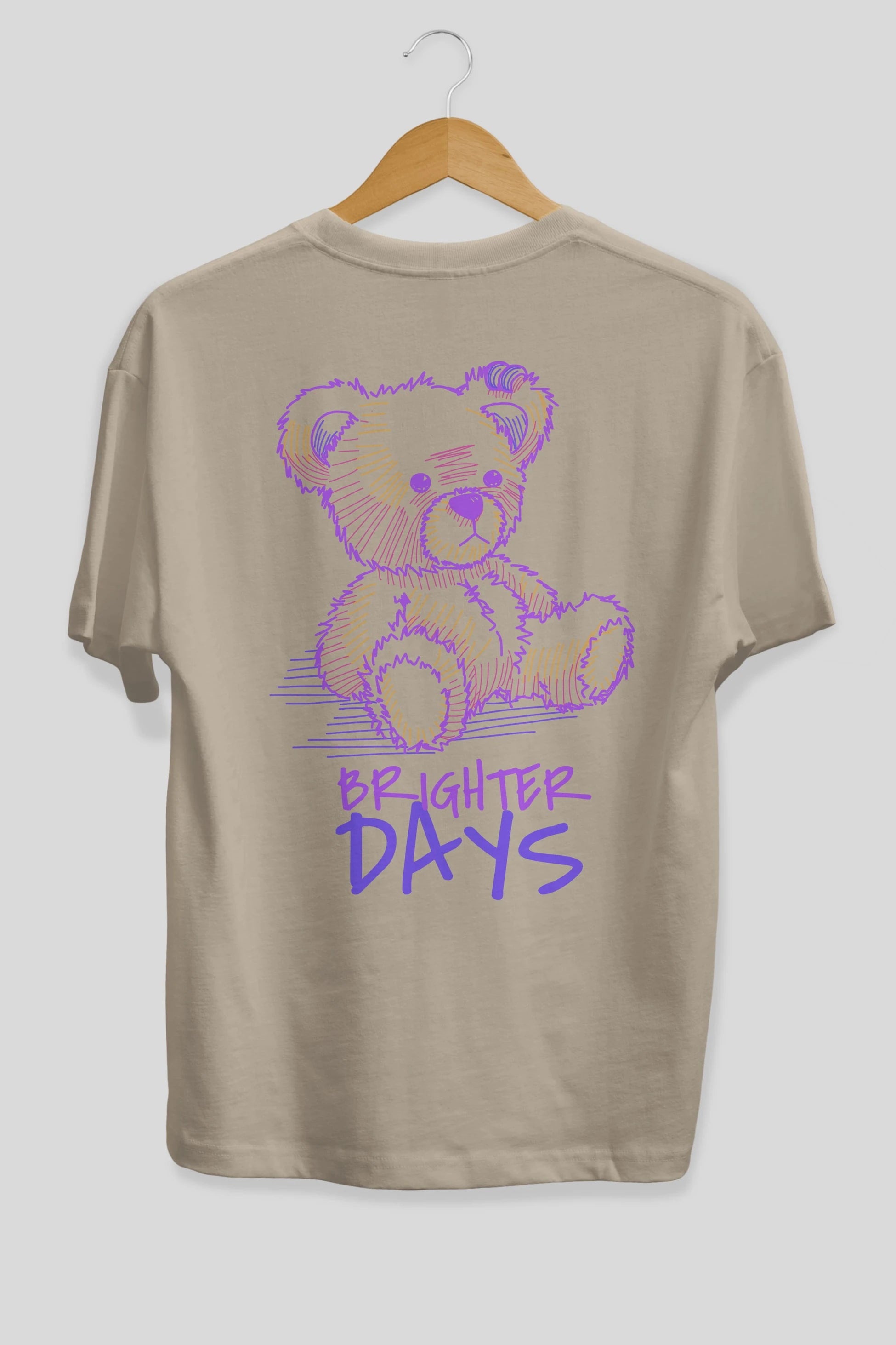 Brighter Days Arka Baskılı Oversize t-shirt Erkek Kadın Unisex