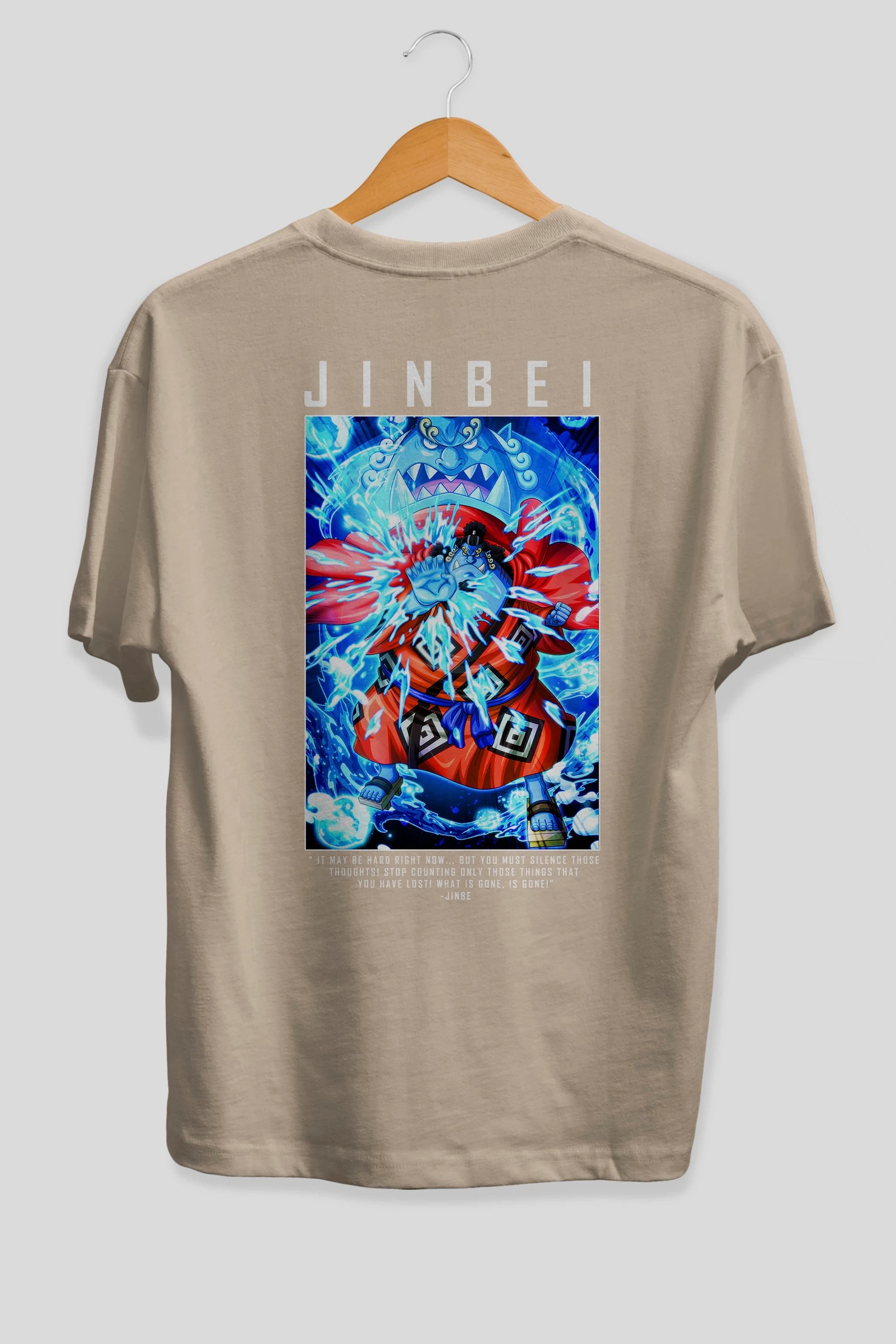 Jinbei Anime Arka Baskılı Oversize t-shirt Erkek Kadın Unisex %100 pamuk tişort