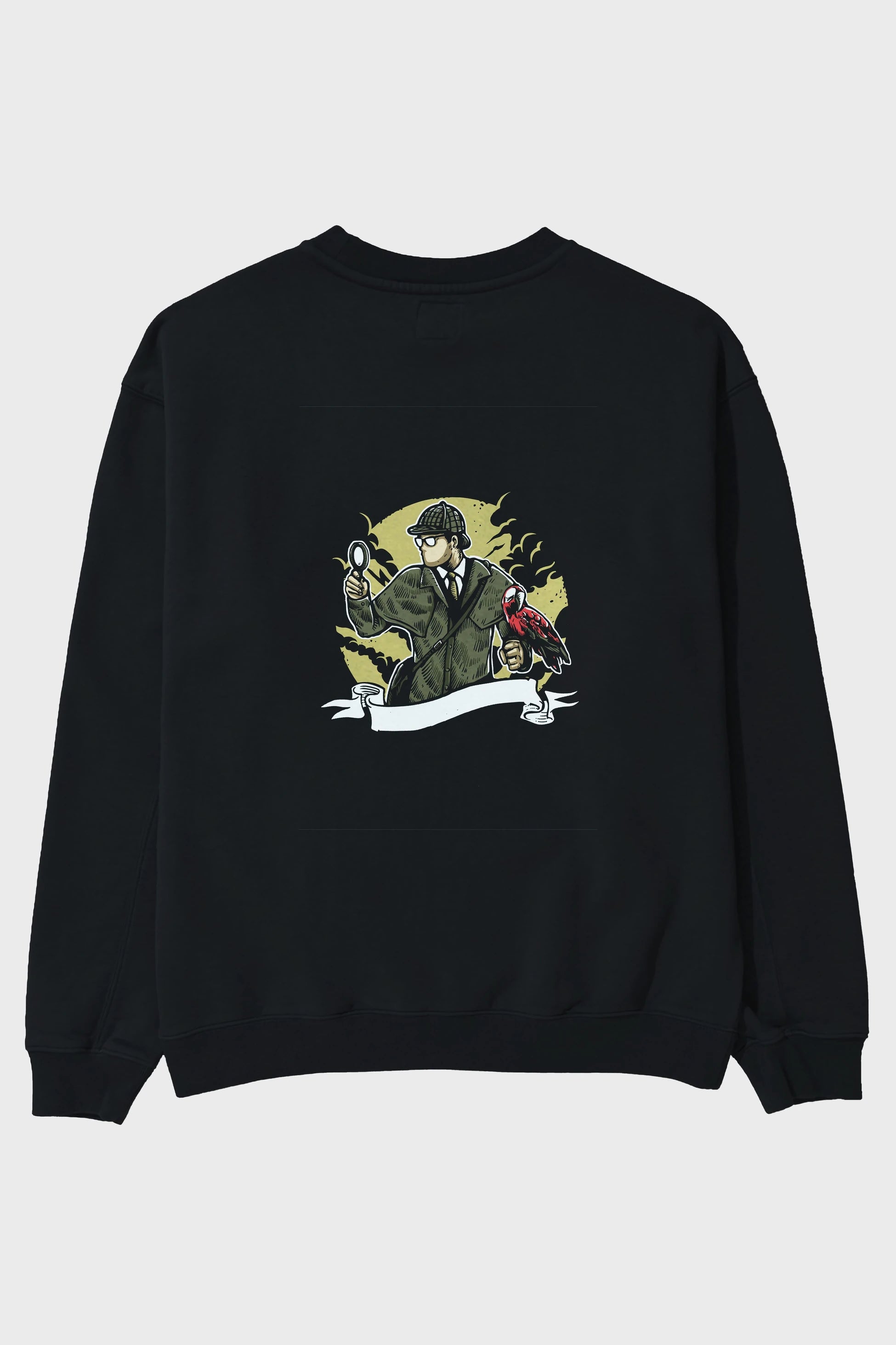 Sherlock Holmes Arka Baskılı Oversize Sweatshirt Erkek Kadın Unisex