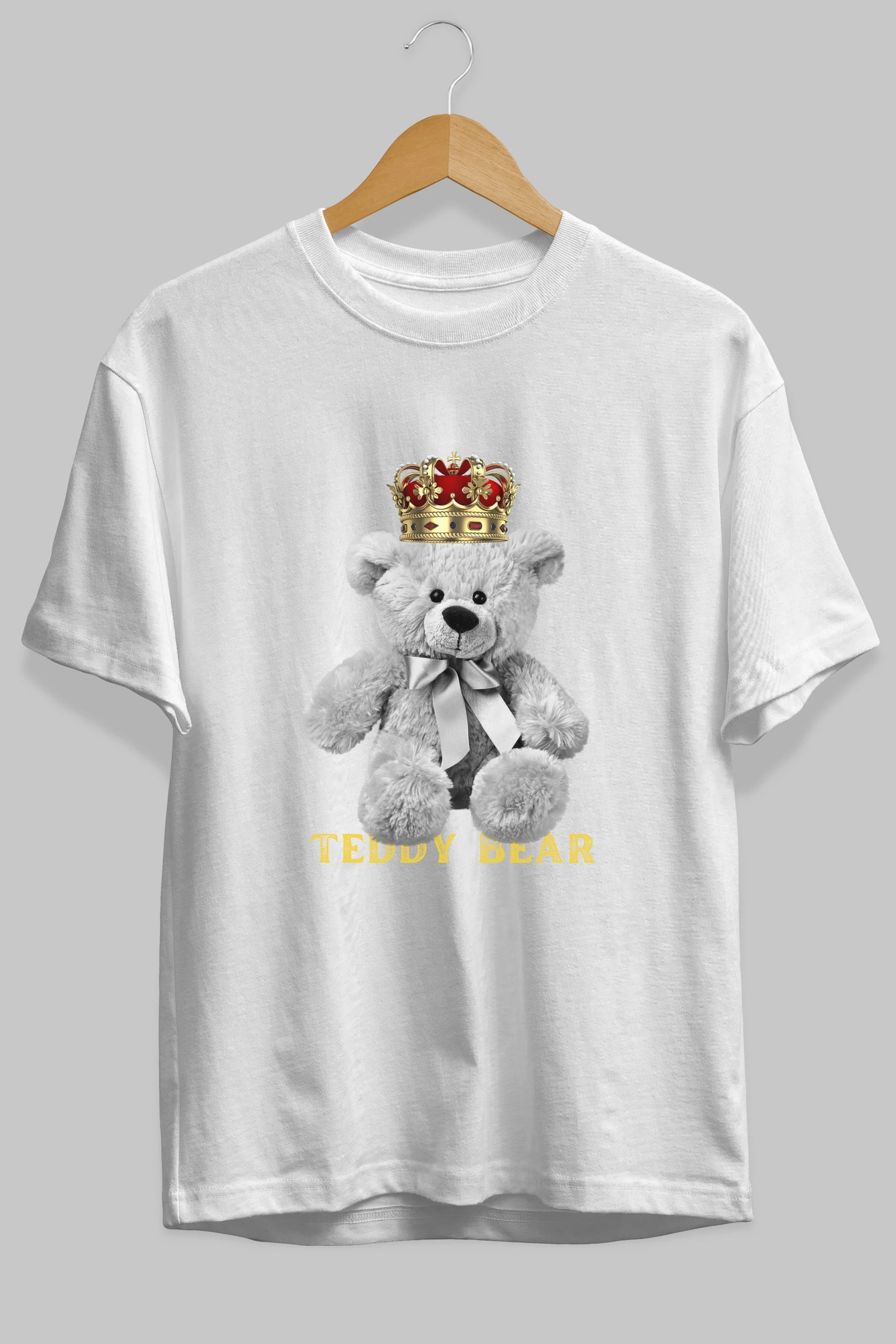 Teddy Bear Ön Baskılı Oversize t-shirt Erkek Kadın Unisex %100 Pamuk