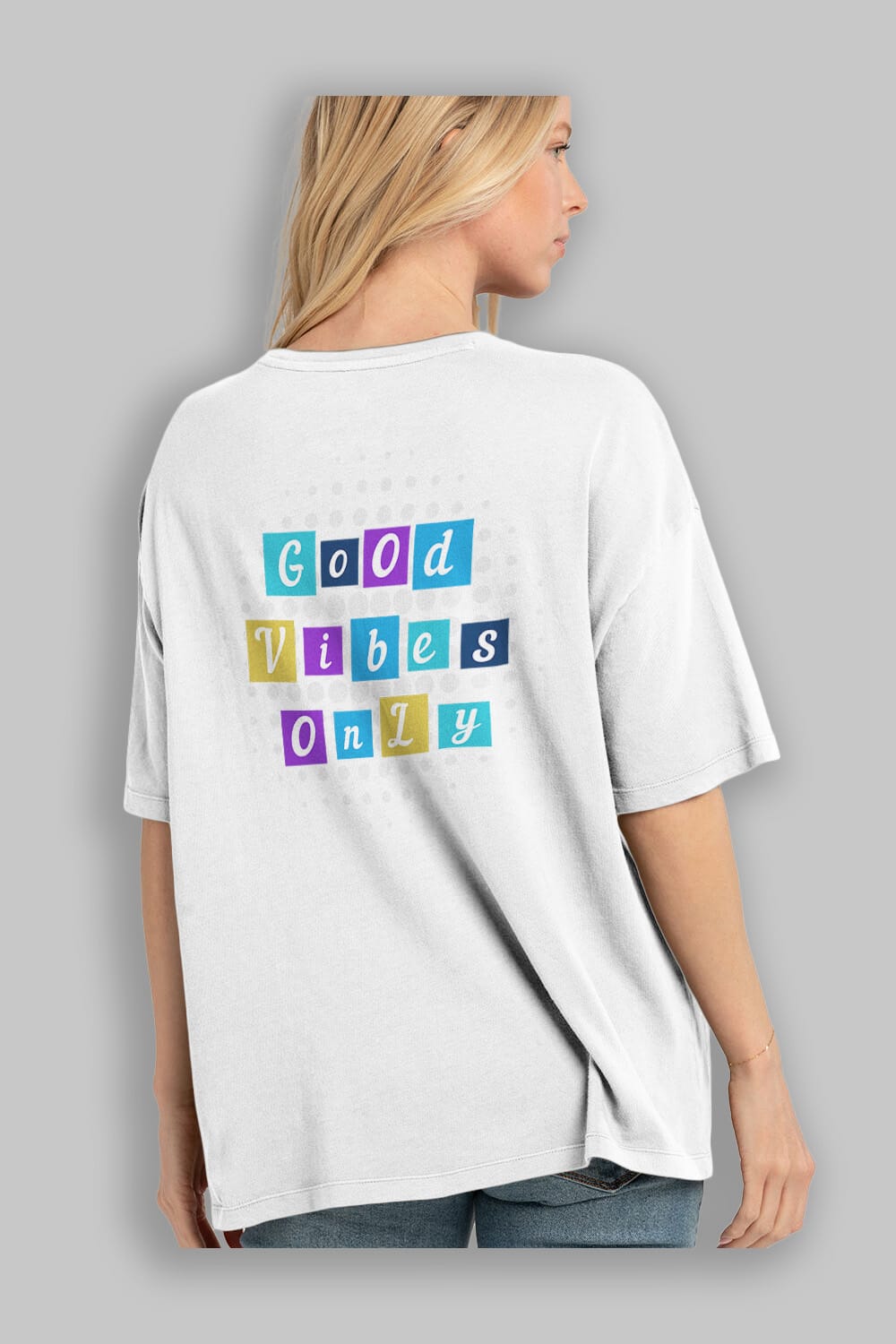 Good Vibes Only Yazılı 3 Arka Baskılı Oversize t-shirt Erkek Kadın Unisex