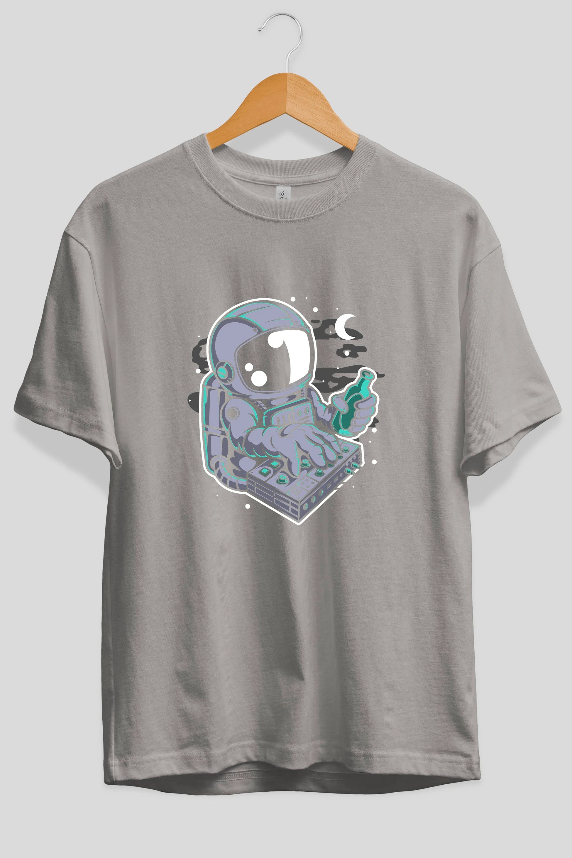 Astronaut Synth Ön Baskılı Oversize t-shirt Erkek Kadın Unisex
