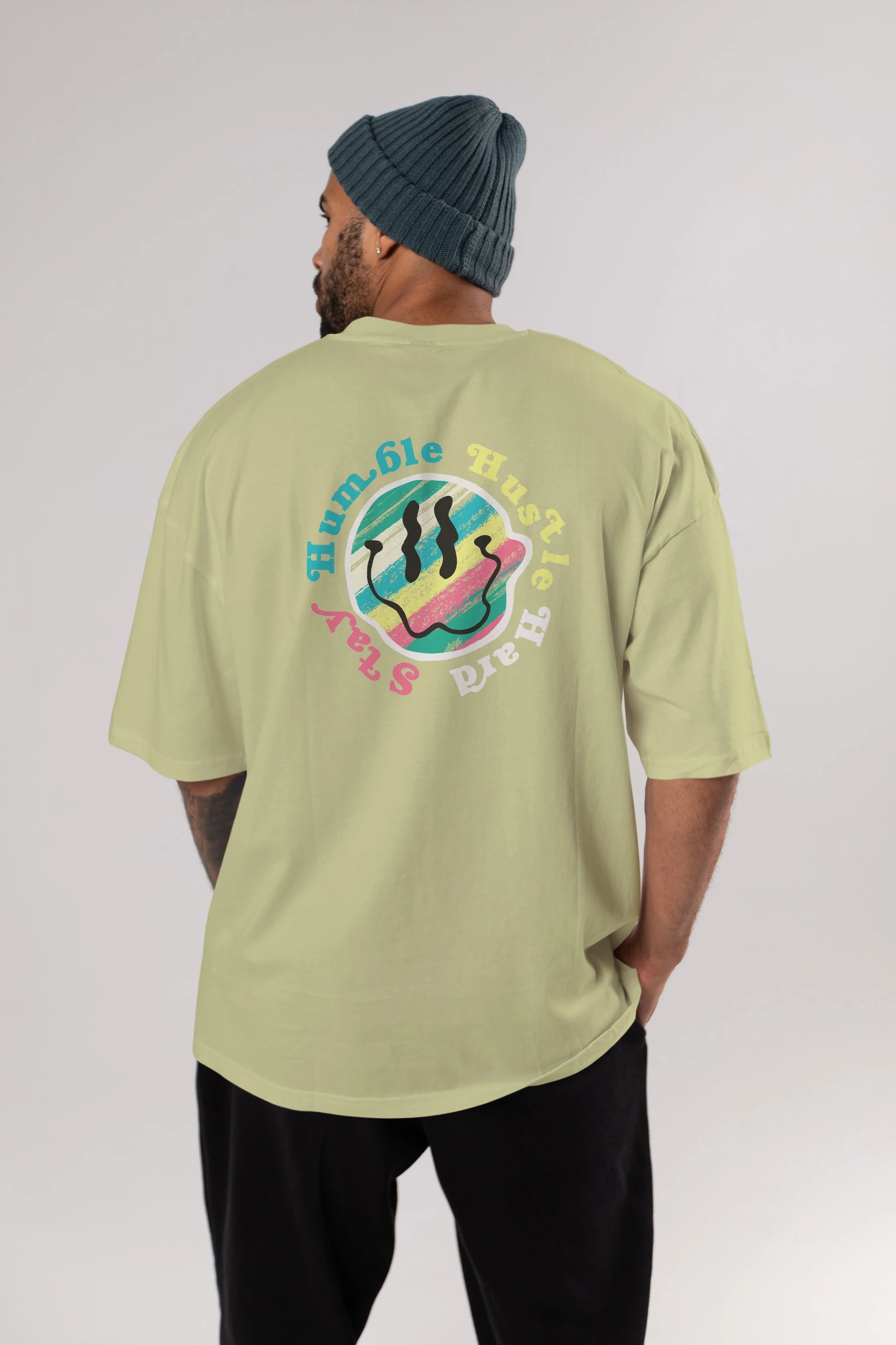 Stay Humble 2 Arka Baskılı Oversize t-shirt Erkek Kadın Unisex