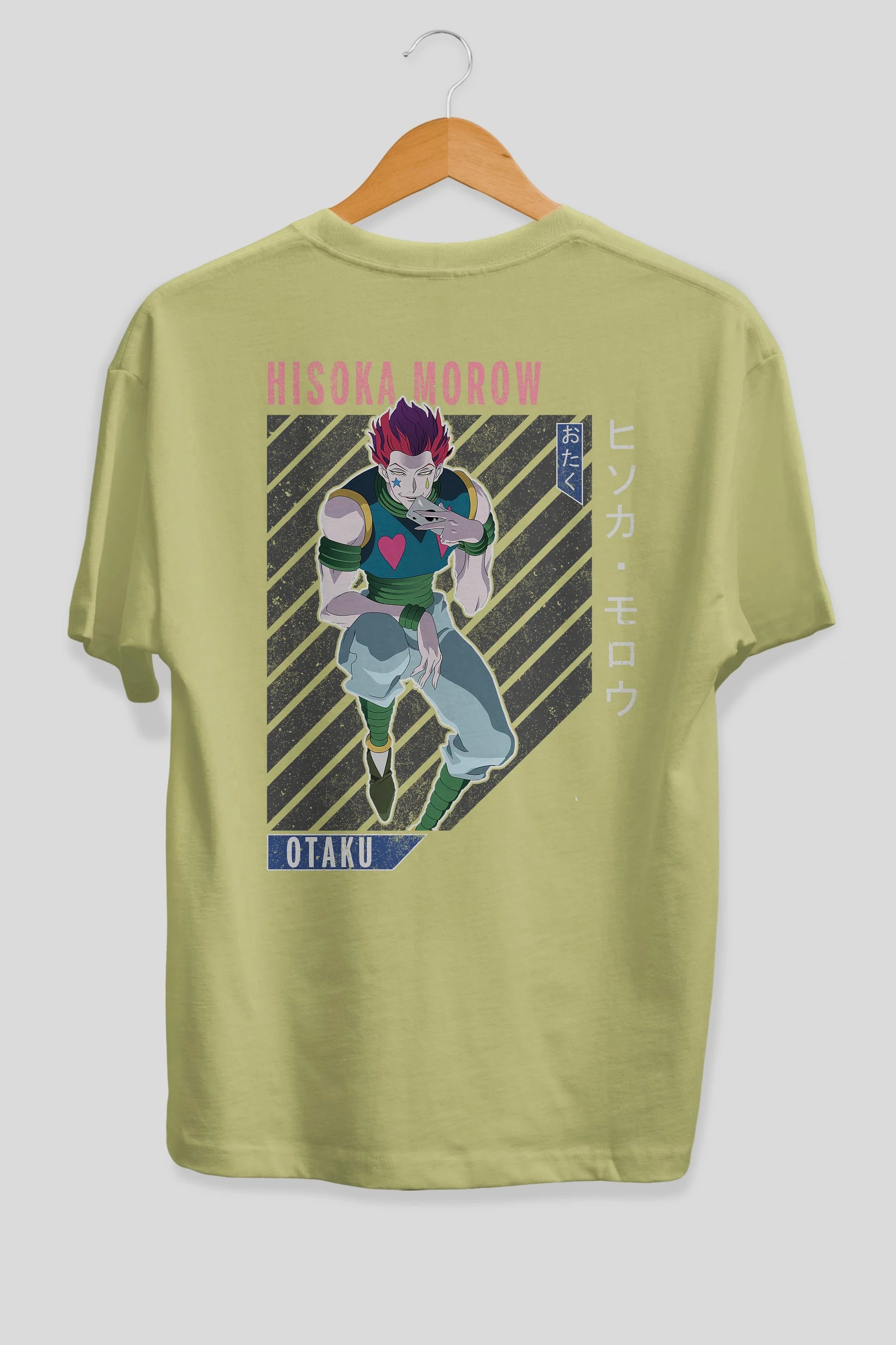 Hisoka Morow 2 2 Anime Arka Baskılı Oversize t-shirt Erkek Kadın Unisex