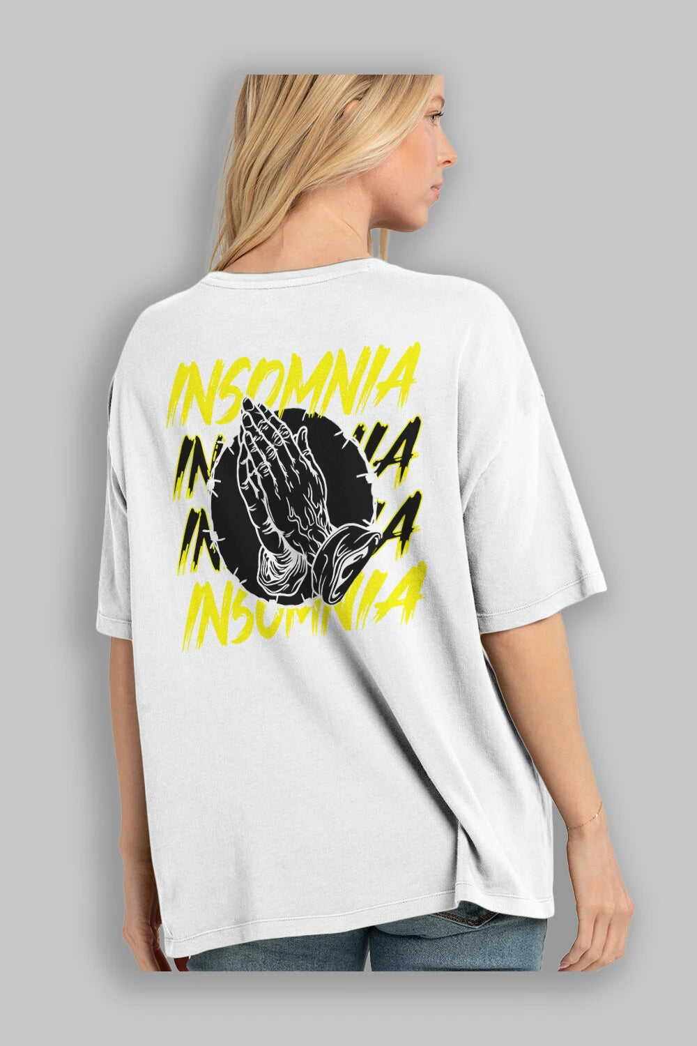 Insomnia Streetwear Arka Baskılı Oversize t-shirt Erkek Kadın Unisex