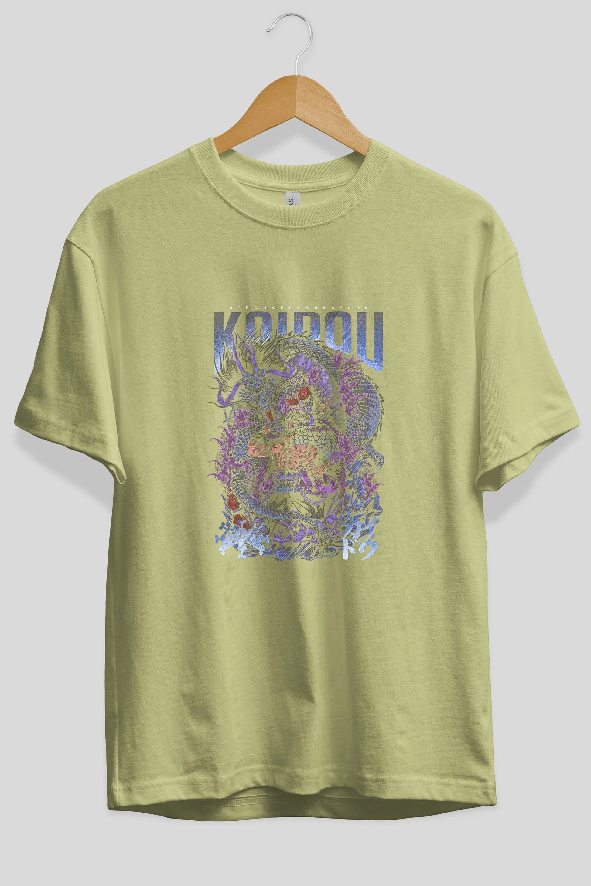 KAIDOU ONE PIECE Anime Ön Baskılı Oversize t-shirt %100 pamuk Erkek Kadın Unisex