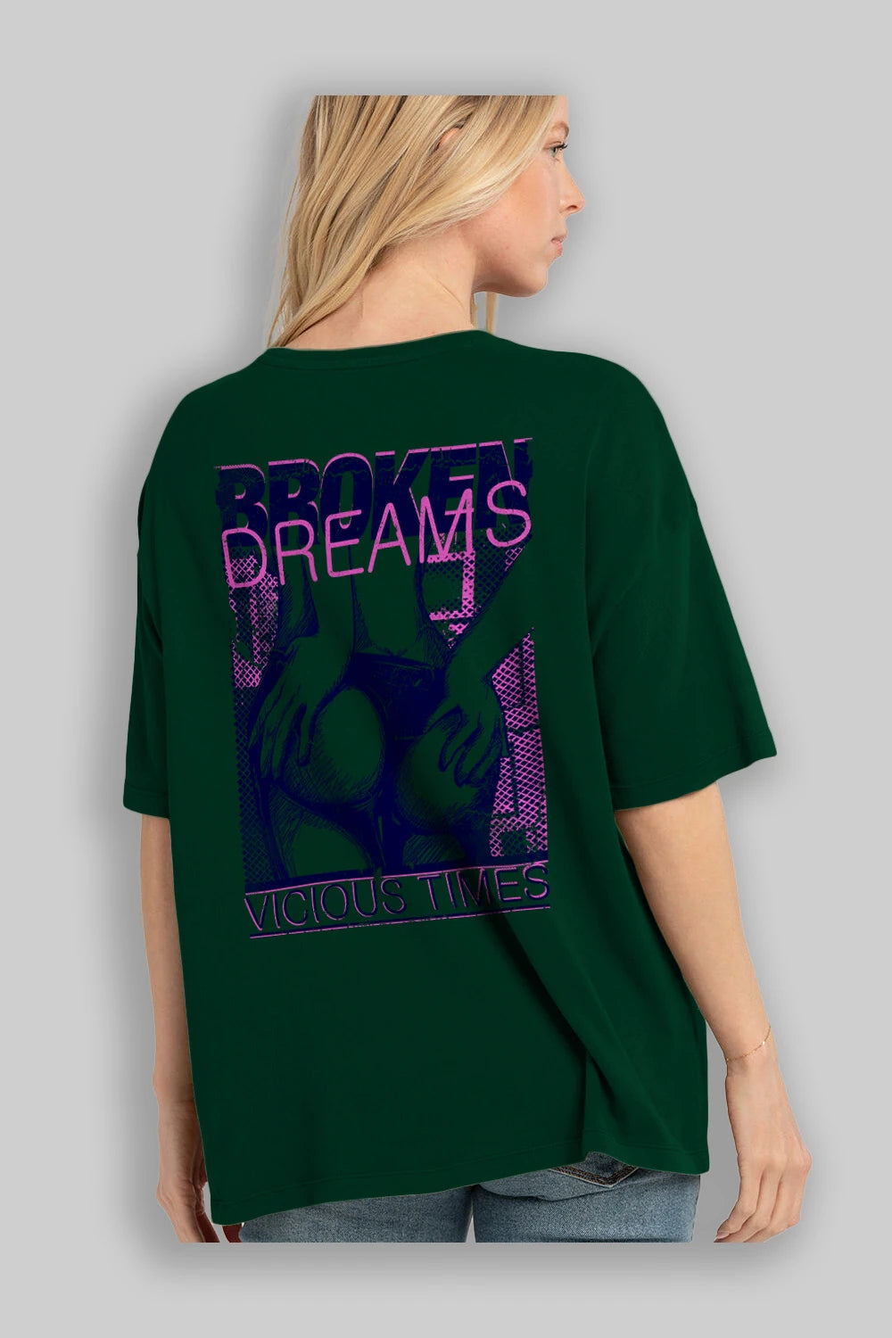Broken Dreams Arka Baskılı Oversize t-shirt Erkek Kadın Unisex