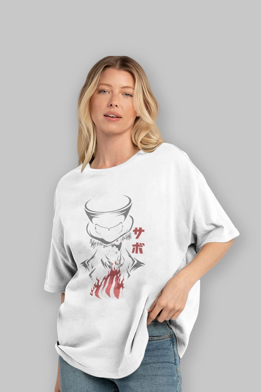 SaboOnePiece Anime Ön Baskılı Oversize t-shirt %100 pamuk Erkek Kadın Unisex