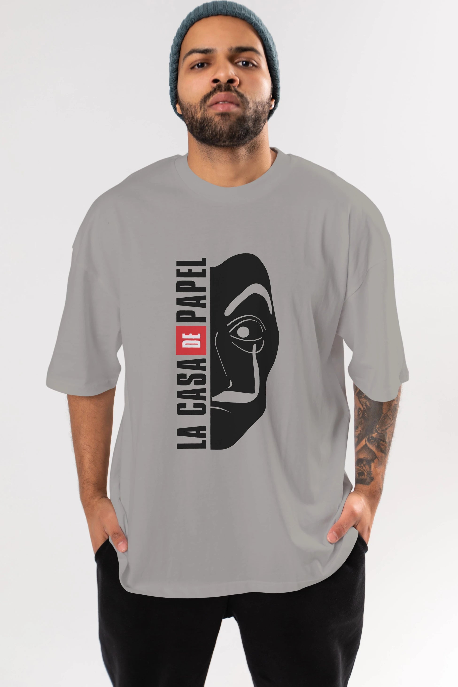La Casa De Papel (3) Ön Baskılı Oversize t-shirt Erkek Kadın Unisex %100 Pamuk Bisiklet Yaka tişort