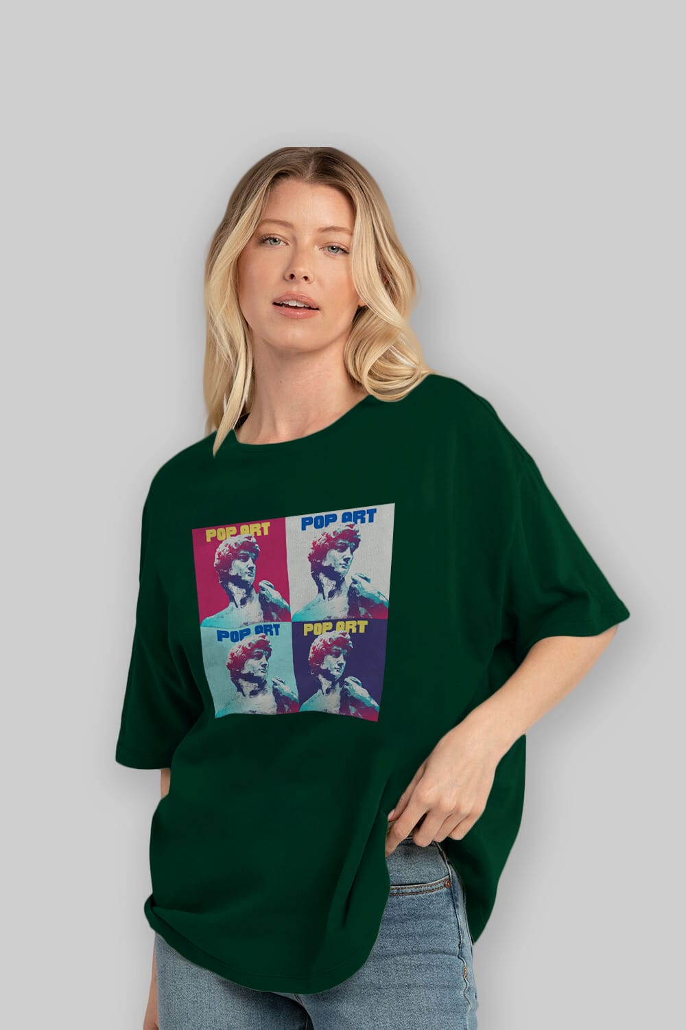 Creative Pop Art Ön Baskılı Oversize t-shirt Erkek Kadın Unisex
