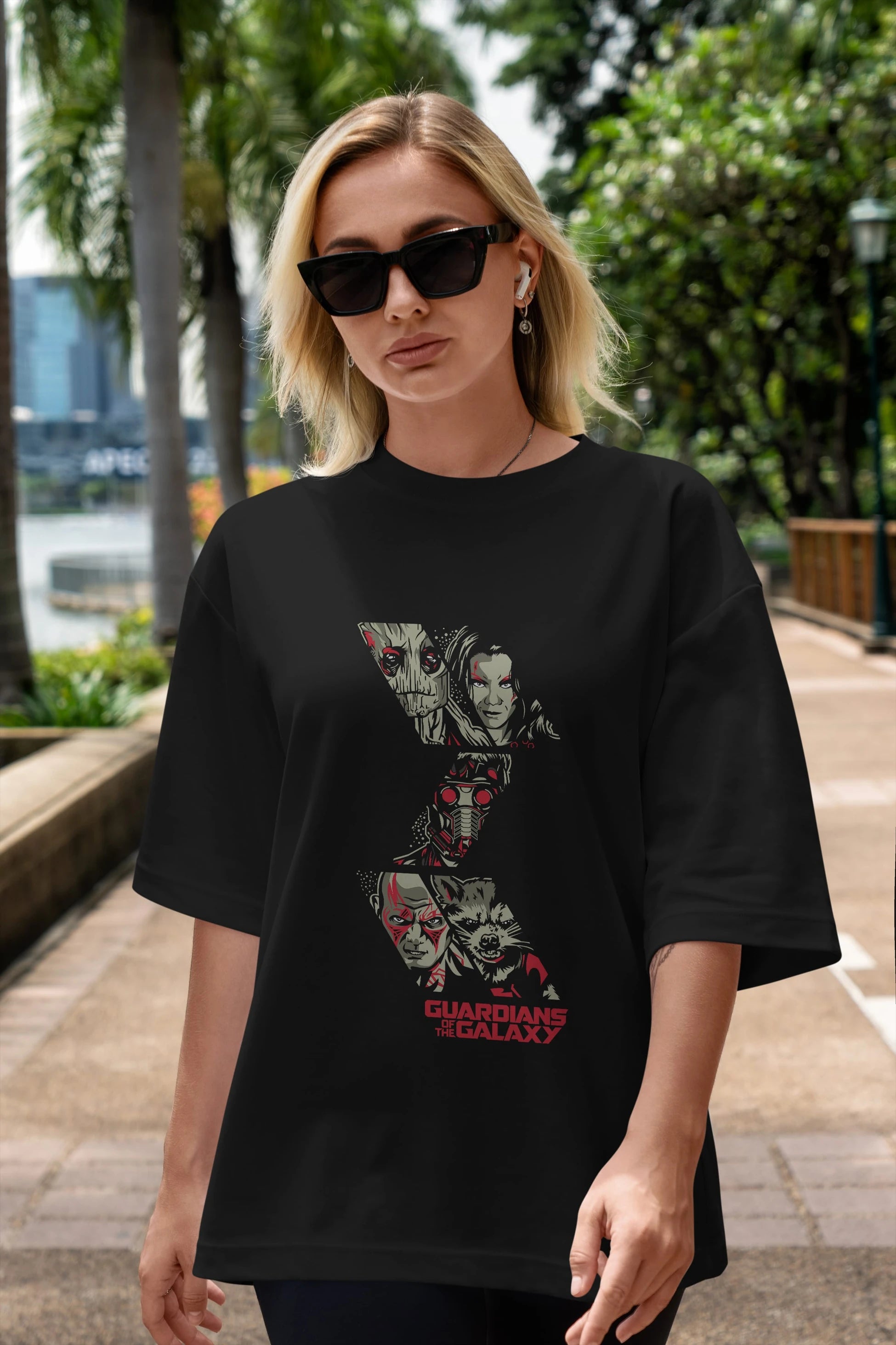 Guardians of The Galaxy (2) Ön Baskılı Oversize t-shirt Erkek Kadın Unisex %100 Pamuk Bisiklet Yaka tişort