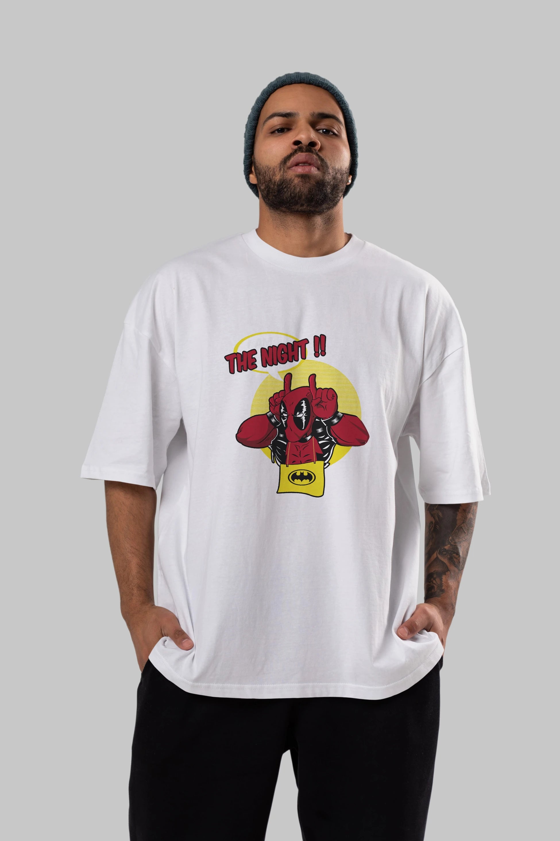 Deadpool (1) Ön Baskılı Oversize t-shirt Erkek Kadın Unisex %100 Pamuk Bisiklet Yaka tişort