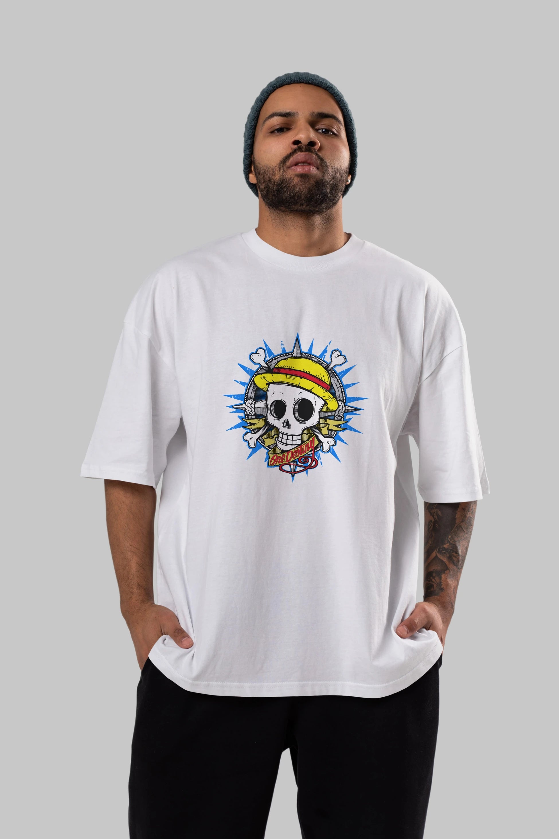 One destiny Anime Ön Baskılı Oversize t-shirt Erkek Kadın Unisex